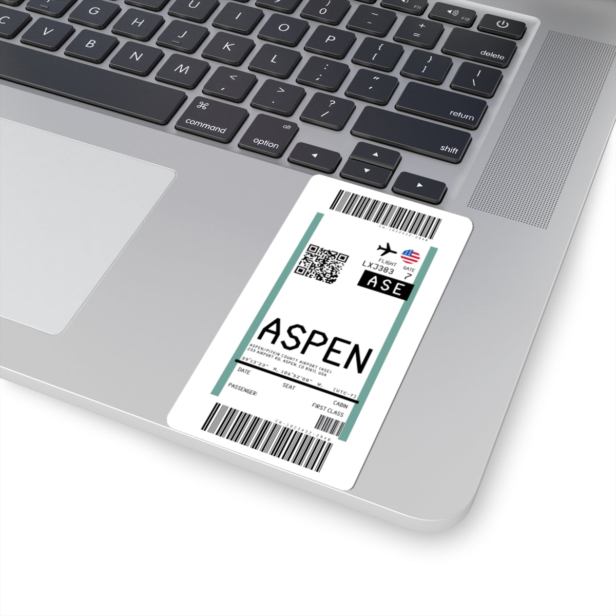 Aspen/Pitkin County Airport (ASE) Boarding Pass Sticker — Travel Luggage Decal