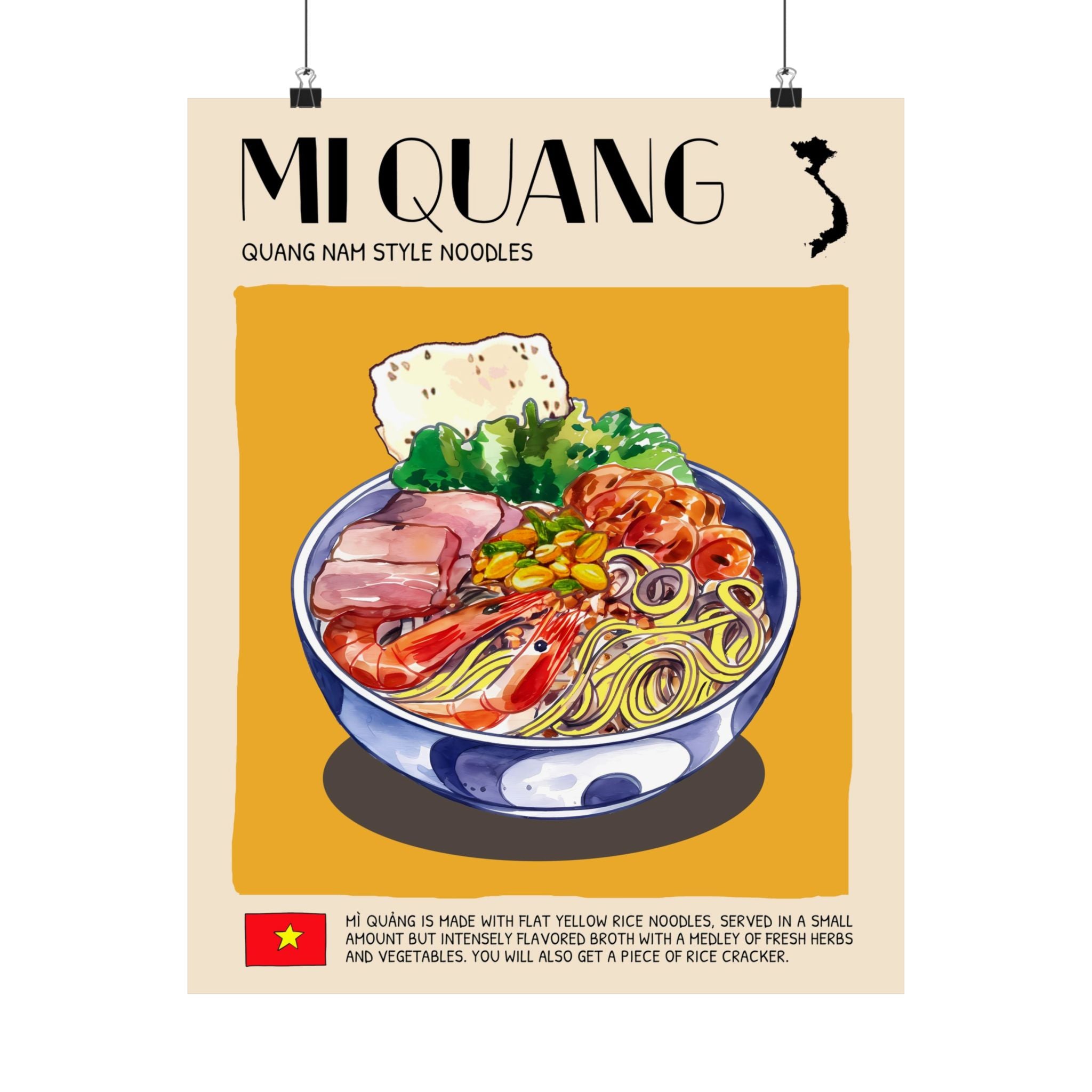 Mi Quang Matte Poster — Vietnamese Food Kitchen Art
