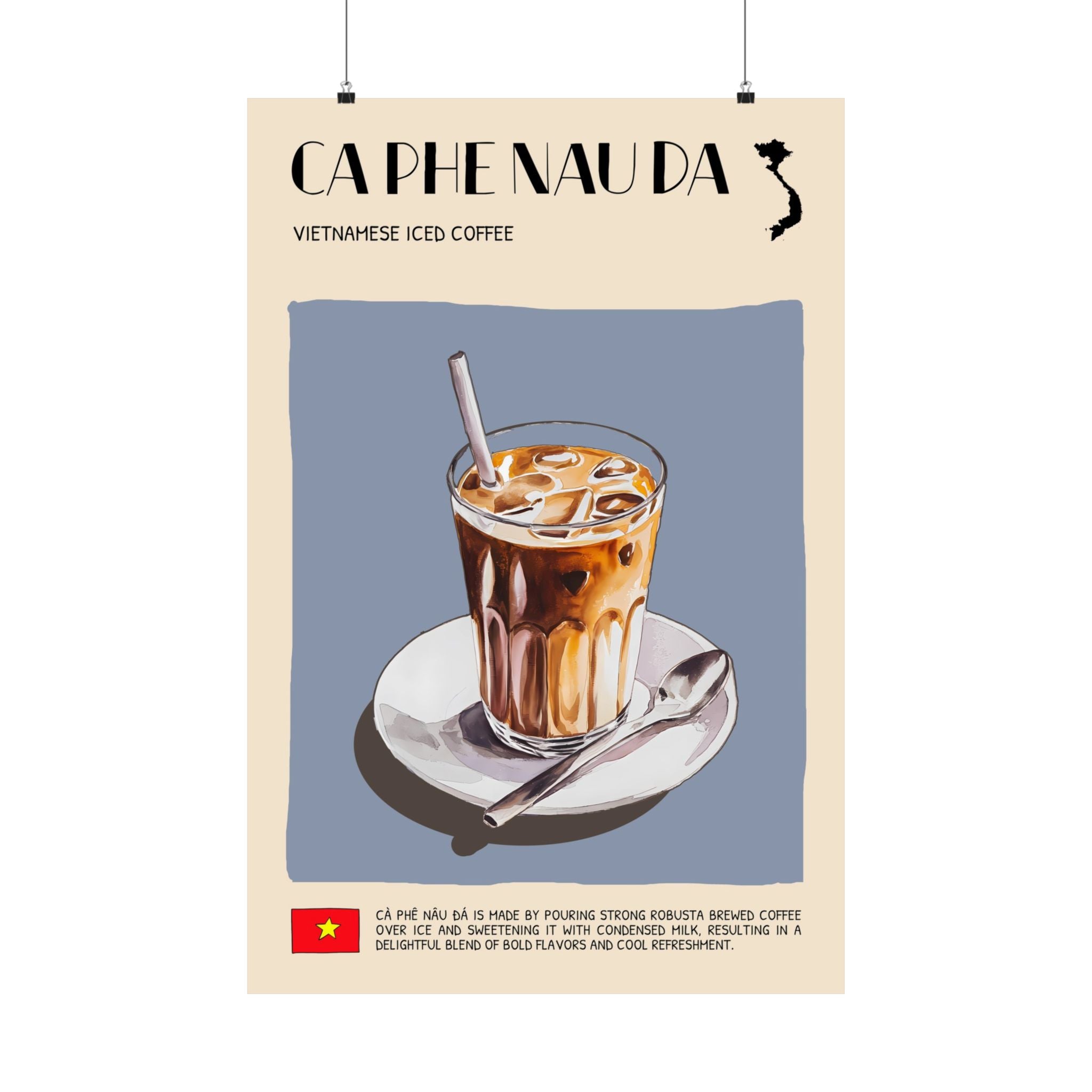 Ca Phe Nau Da Matte Poster — Vietnamese Food Kitchen Art