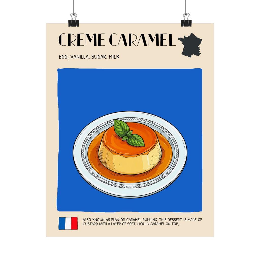 Creme Caramel Poster —  Kitchen Art Vertical Matte Print