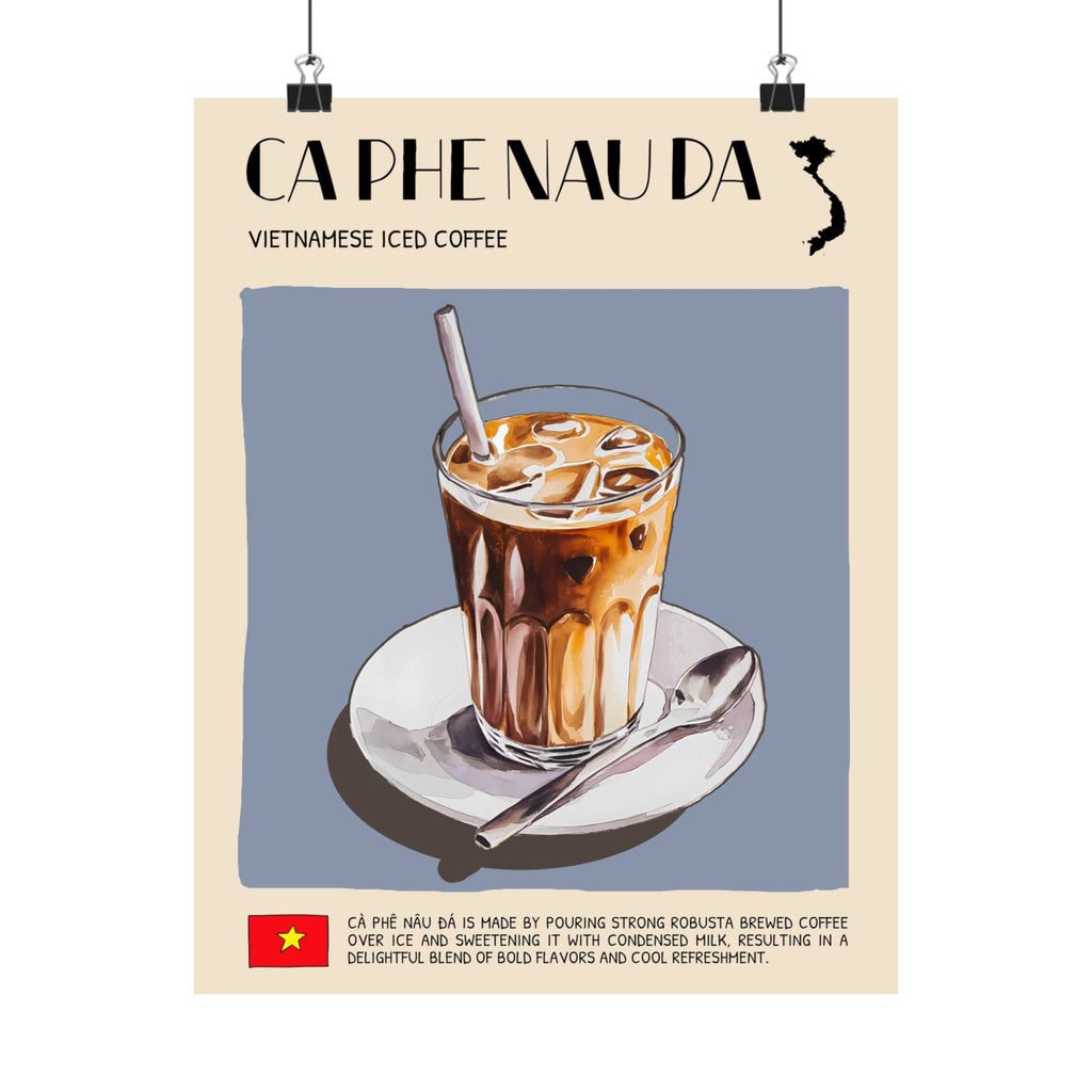 Ca Phe Nau Da Matte Poster — Vietnamese Food Kitchen Art