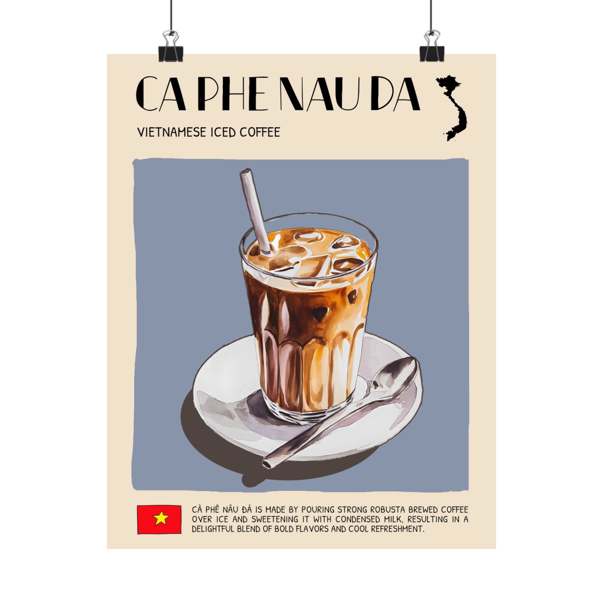 Ca Phe Nau Da Matte Poster — Vietnamese Food Kitchen Art