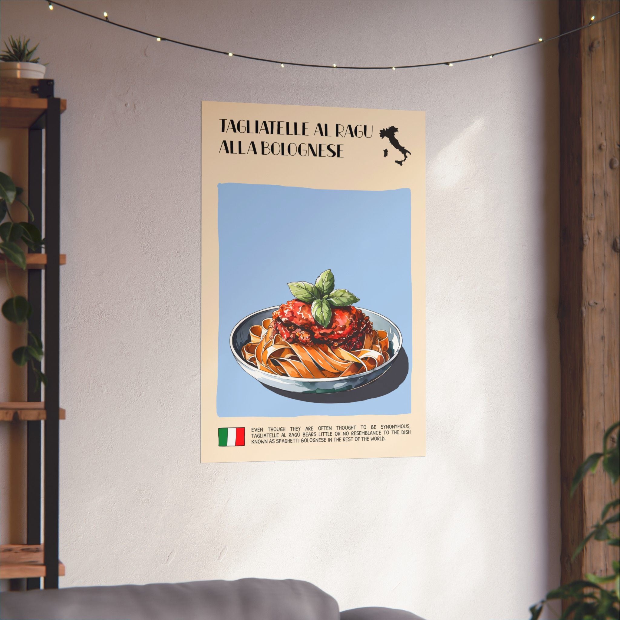 Tagliatelle al Ragu alla Bolognese Poster —  Kitchen Art Vertical Matte Print
