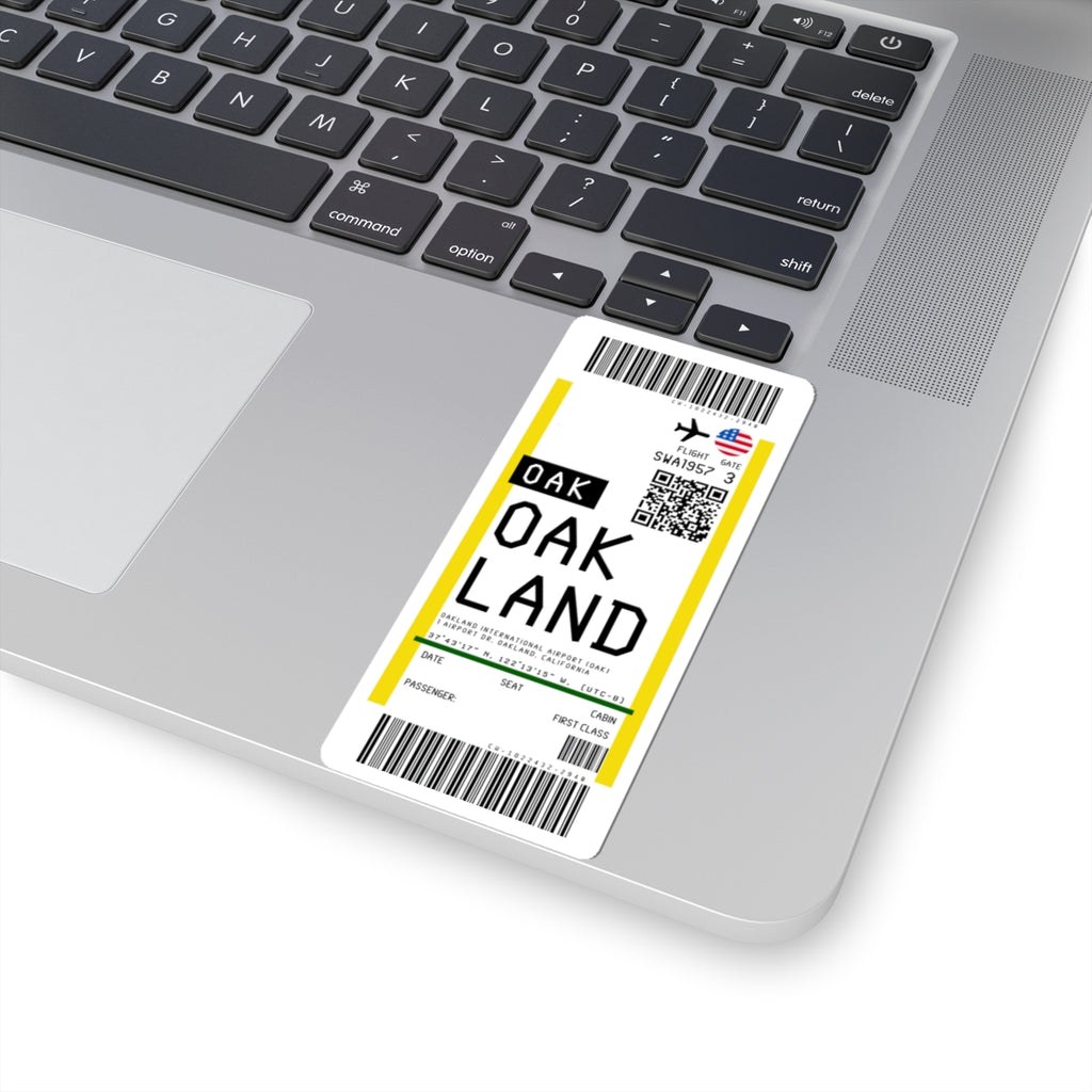 Oakland San Francisco Bay Airport (OAK) Boarding Pass Sticker — Travel Luggage Decal