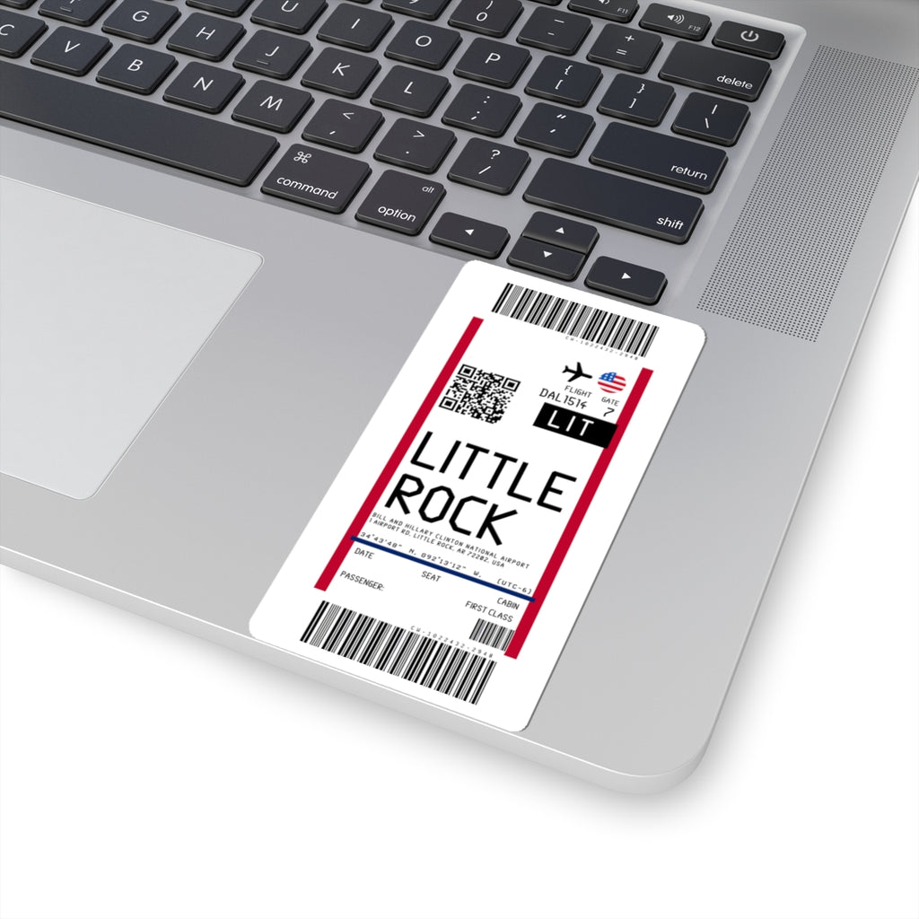 Bill and Hillary Clinton National Airport (LIT) Boarding Pass Sticker — Travel Luggage Decal