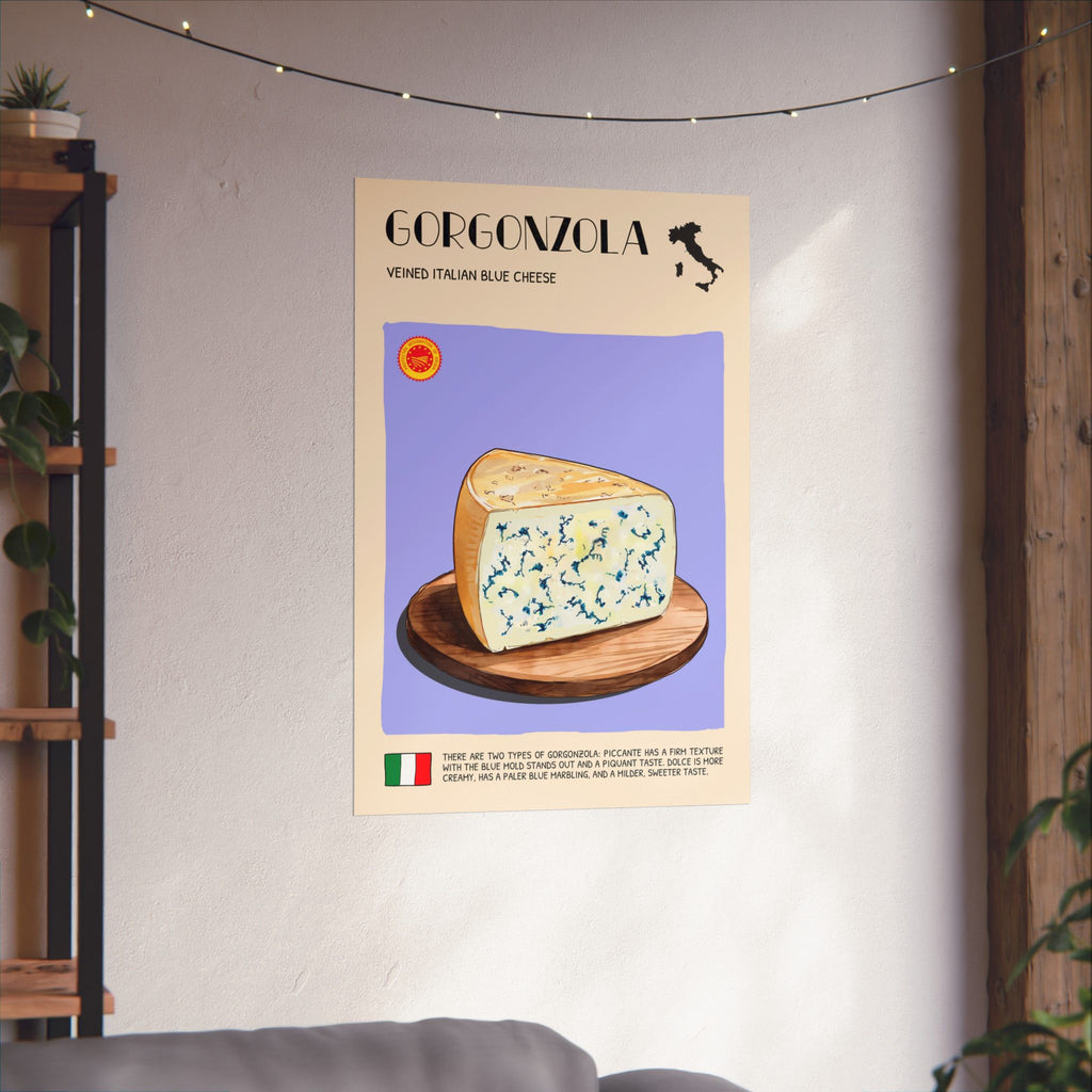 Gorgonzola Cheese Poster — Kitchen Art Vertical Matte Print