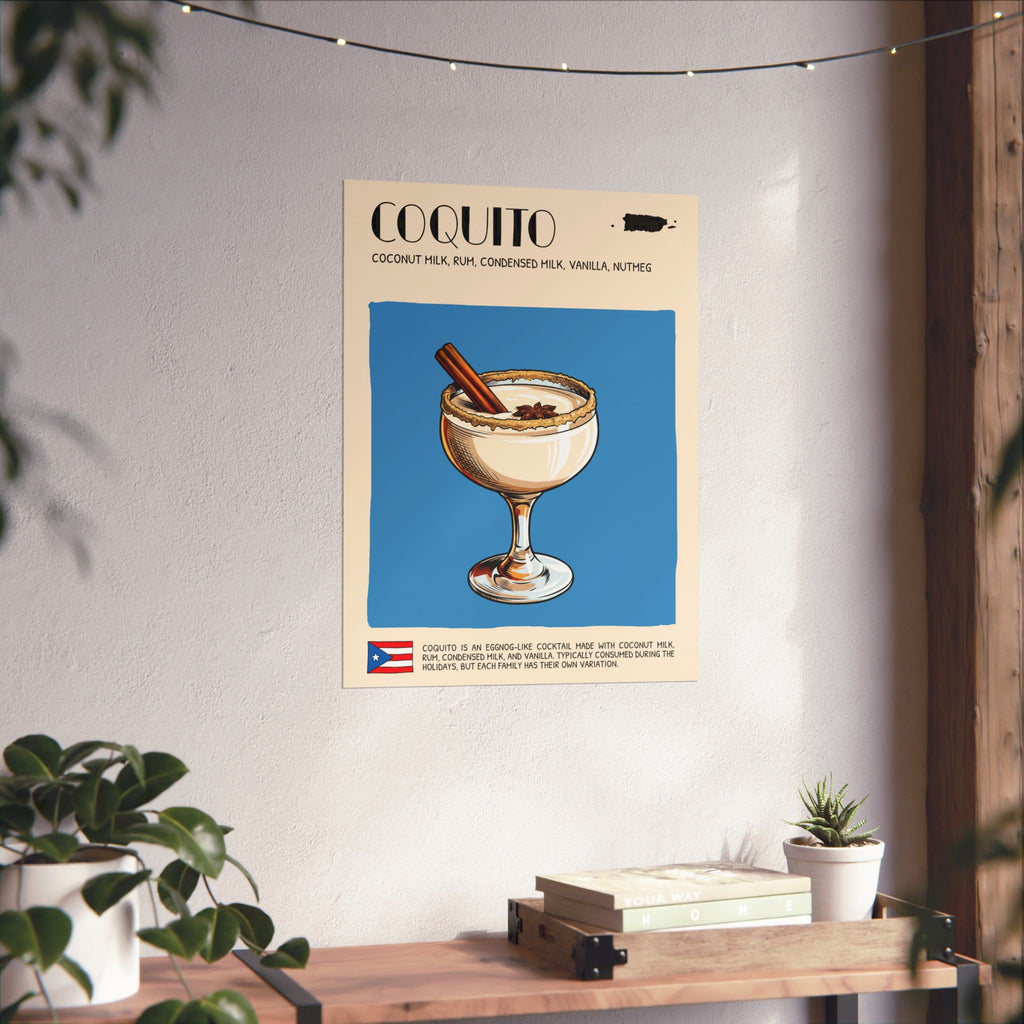 Coquito Poster — Puerto Rican Cocktail Art Print