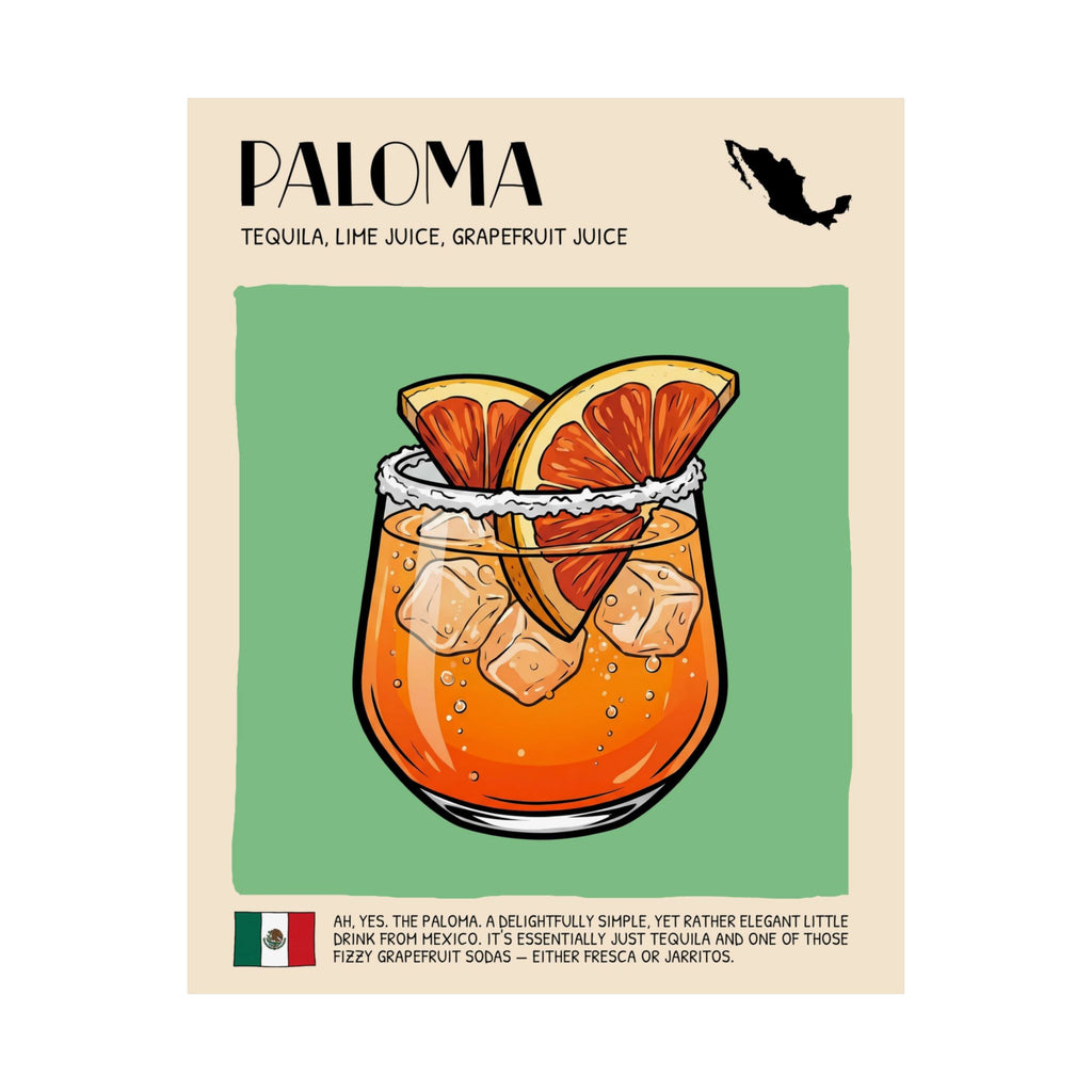Paloma Poster — Mexican Cocktail Art Print