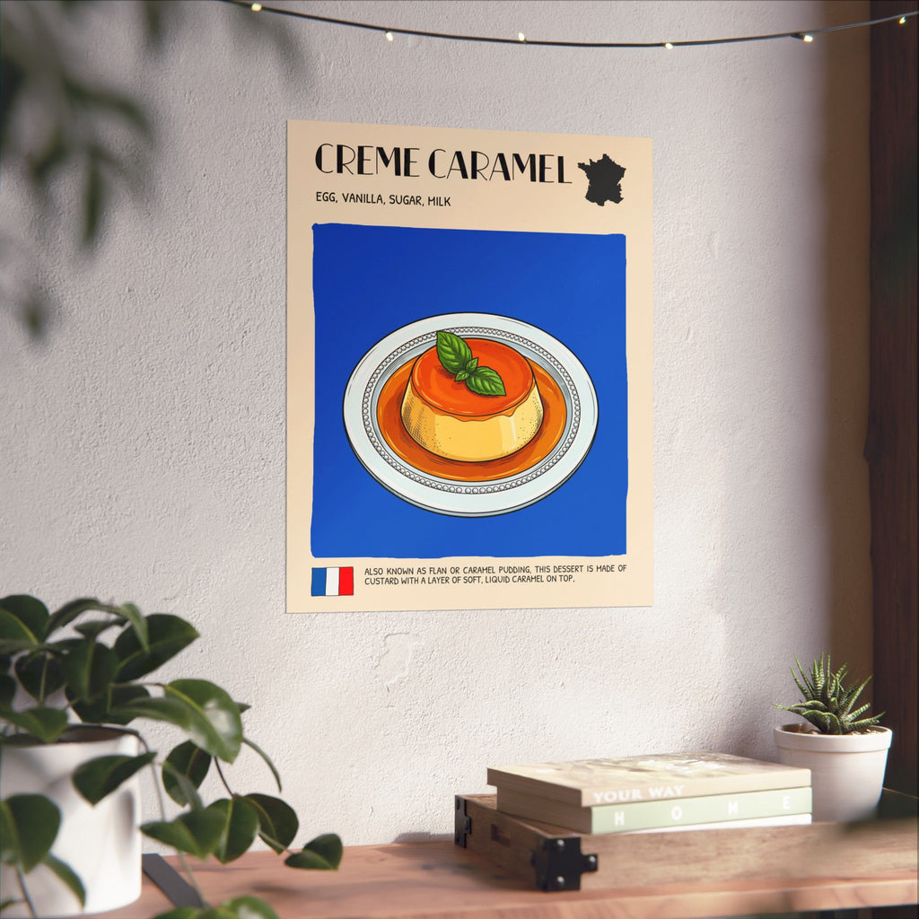 Creme Caramel Poster —  Kitchen Art Vertical Matte Print