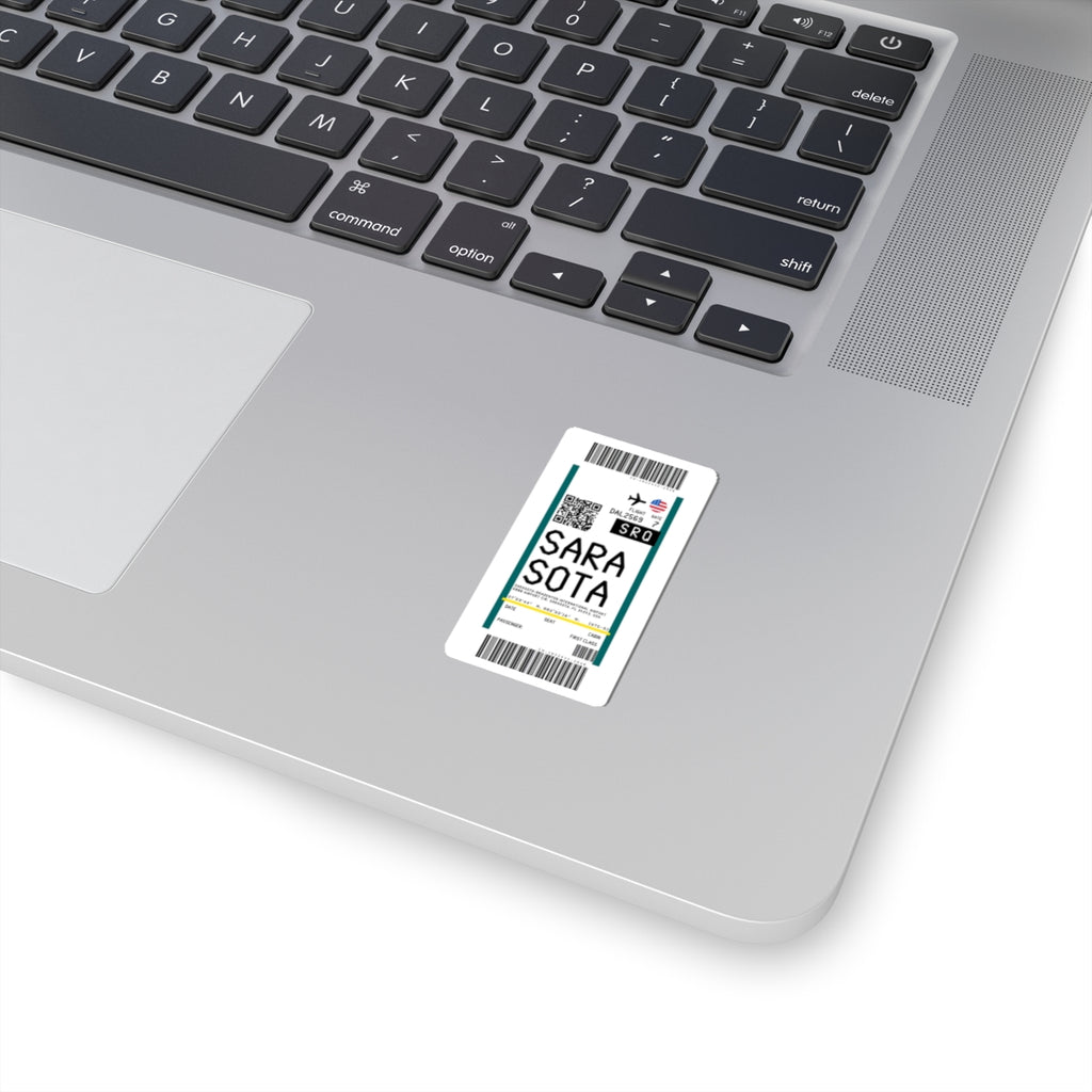 Sarasota–Bradenton International Airport (SRQ) Boarding Pass Sticker — Travel Luggage Decal