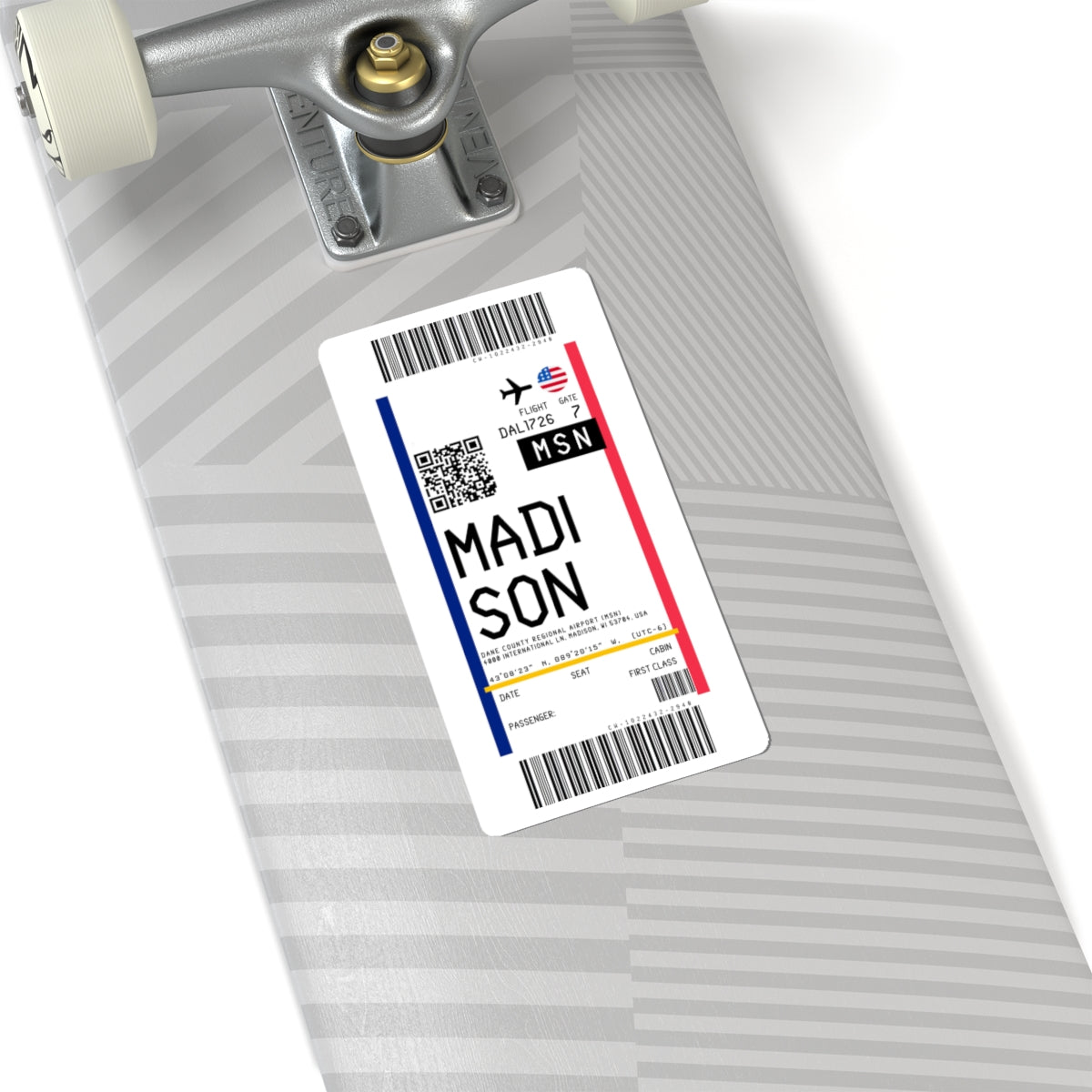 Dane County Regional Airport (MSN) Boarding Pass Sticker — Travel Luggage Decal