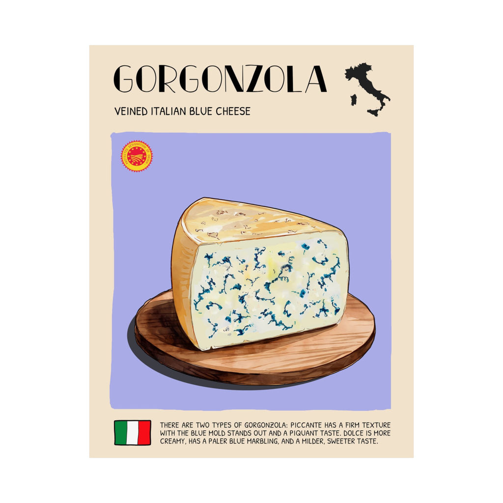 Gorgonzola Cheese Poster — Kitchen Art Vertical Matte Print