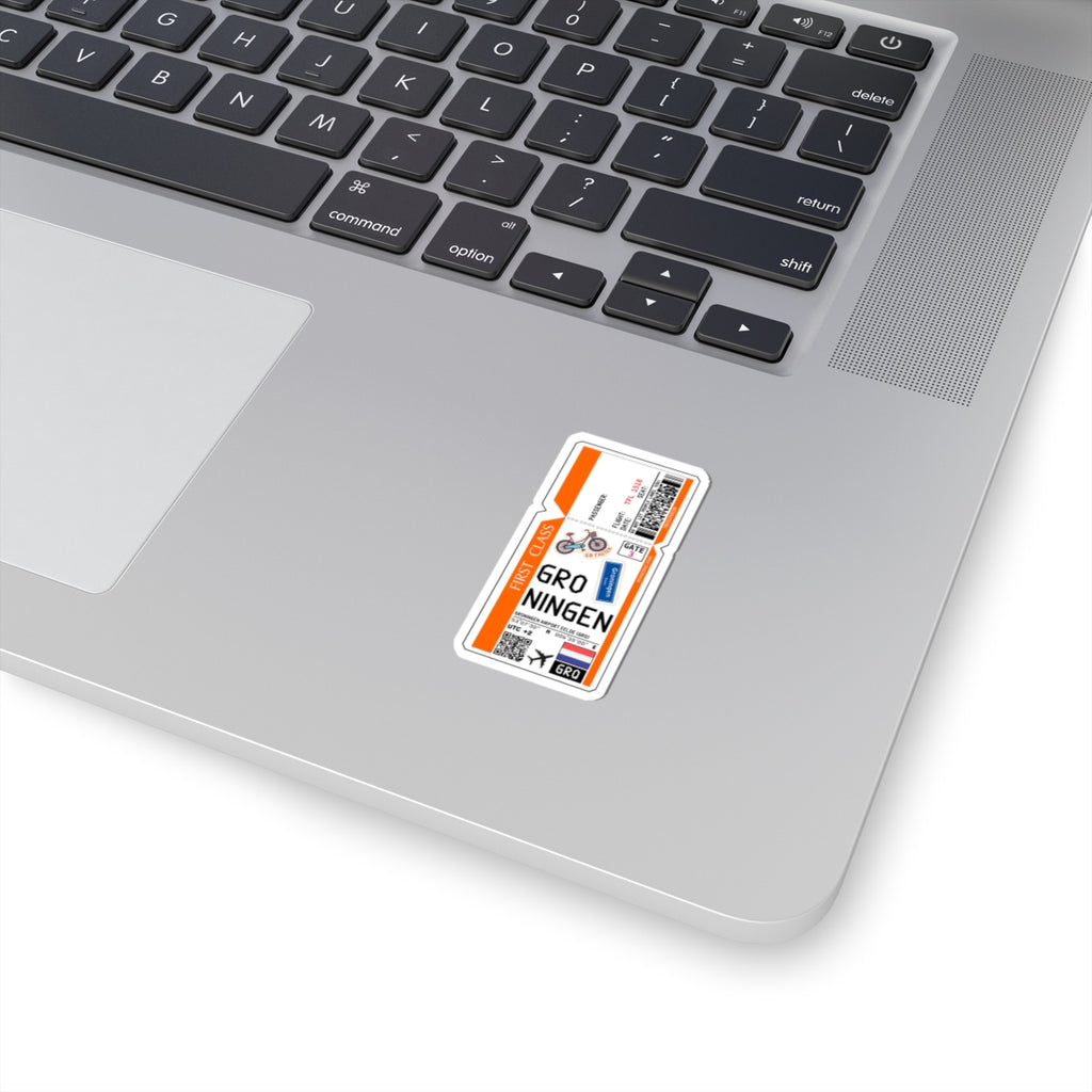 Groningen Airport Eelde (GRQ) Boarding Pass Sticker — Travel Luggage Decal