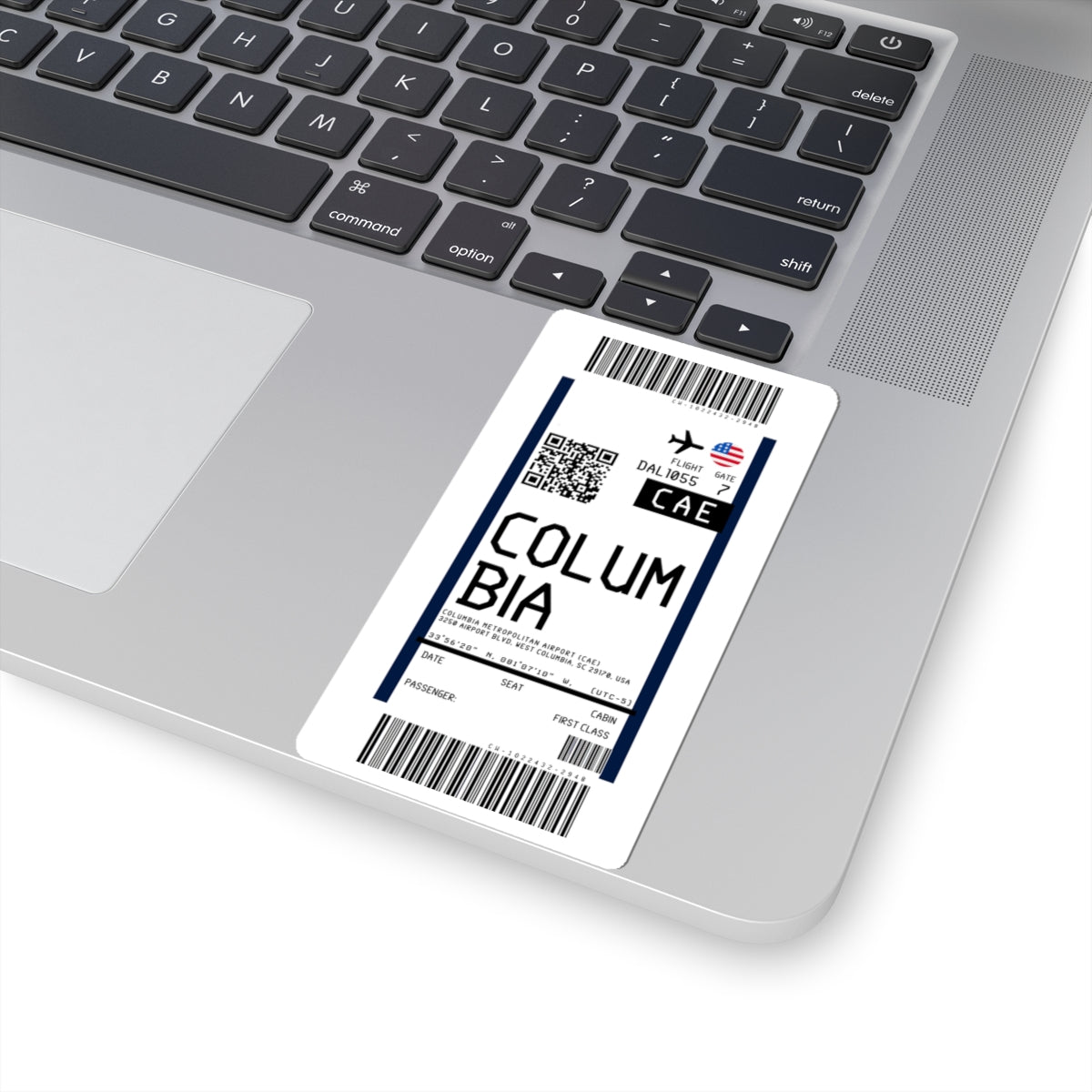 Columbia Metropolitan Airport (CAE) Boarding Pass Sticker — Travel Luggage Decal