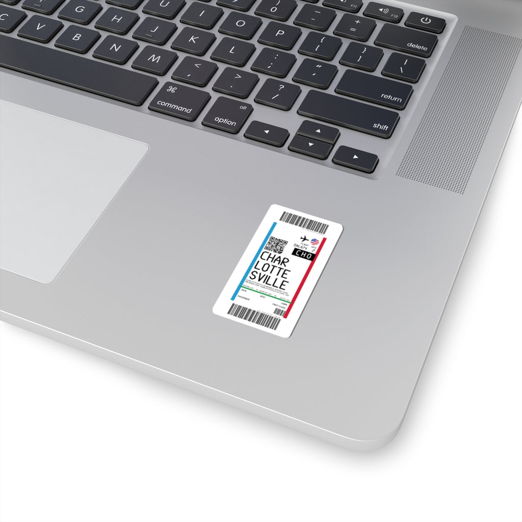 Charlottesville–Albemarle Airport (CHO) Boarding Pass Sticker — Travel Luggage Decal