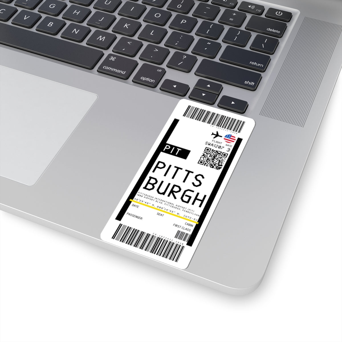 Pittsburgh International Airport (PIT) Boarding Pass Sticker — Travel Luggage Decal