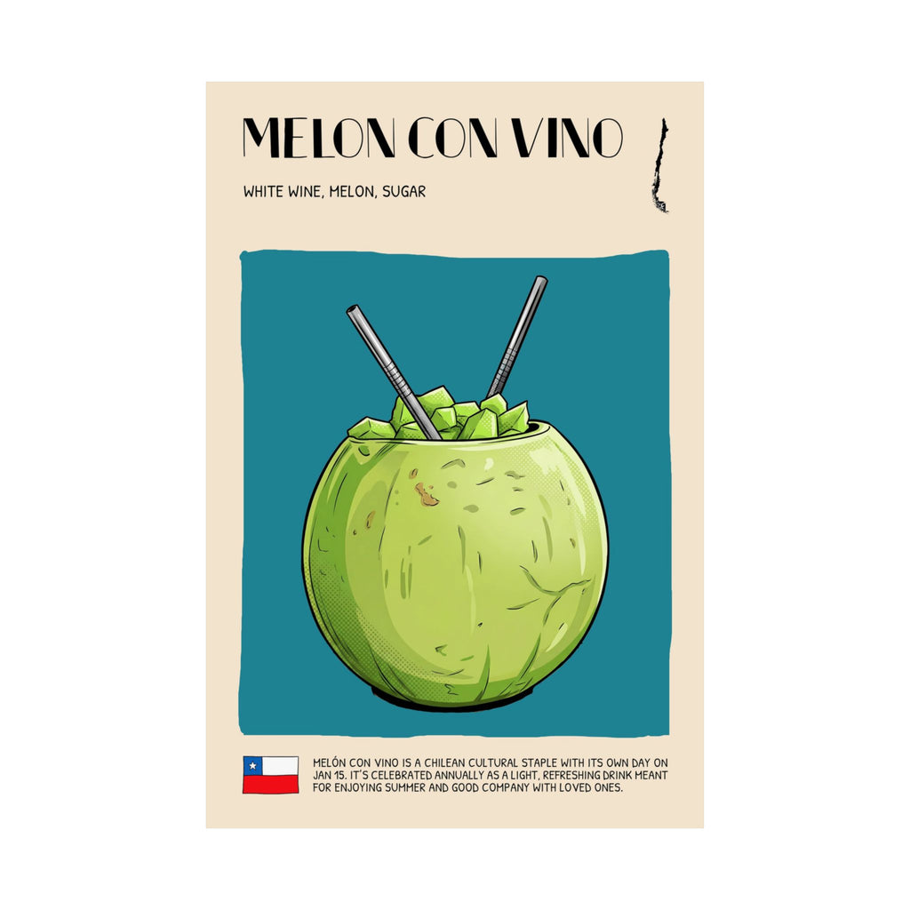 Melon con Vino Poster — Chilean Cocktail Art Print