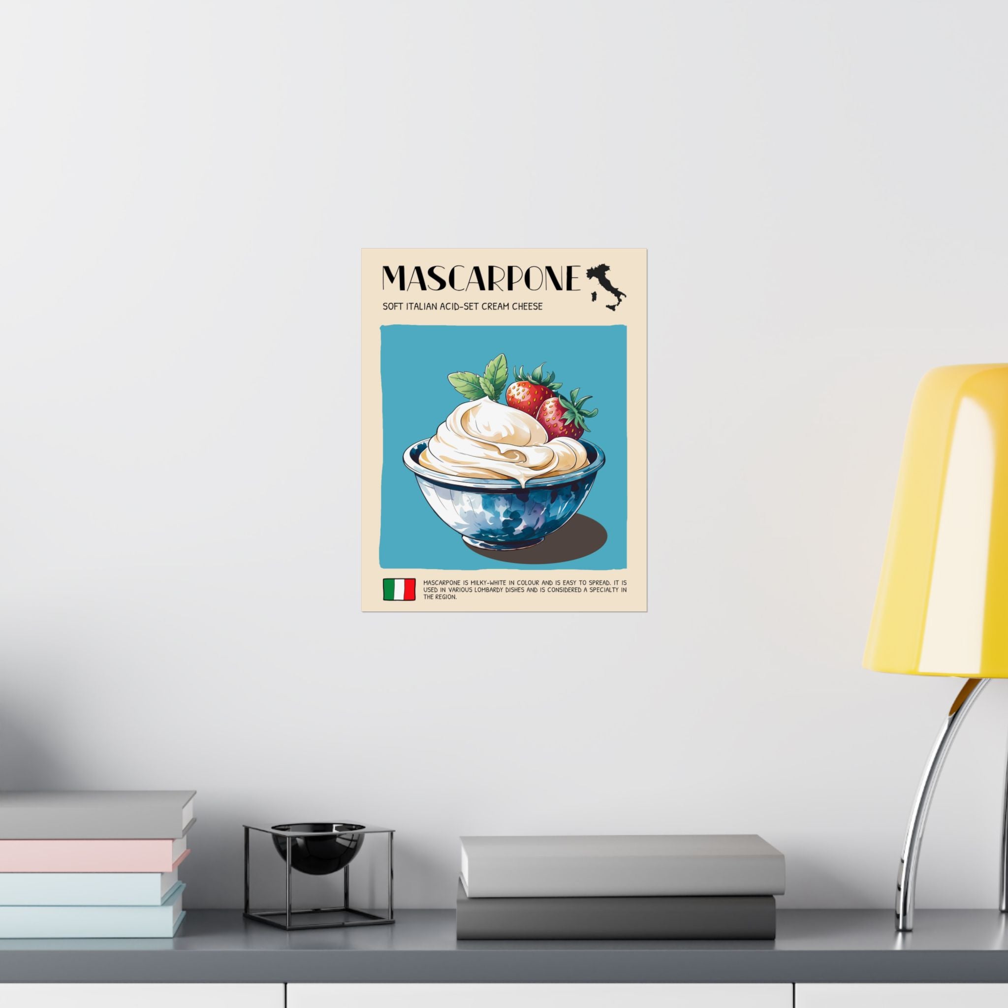 Mascarpone CheesePoster —  Kitchen Art Vertical Matte Print