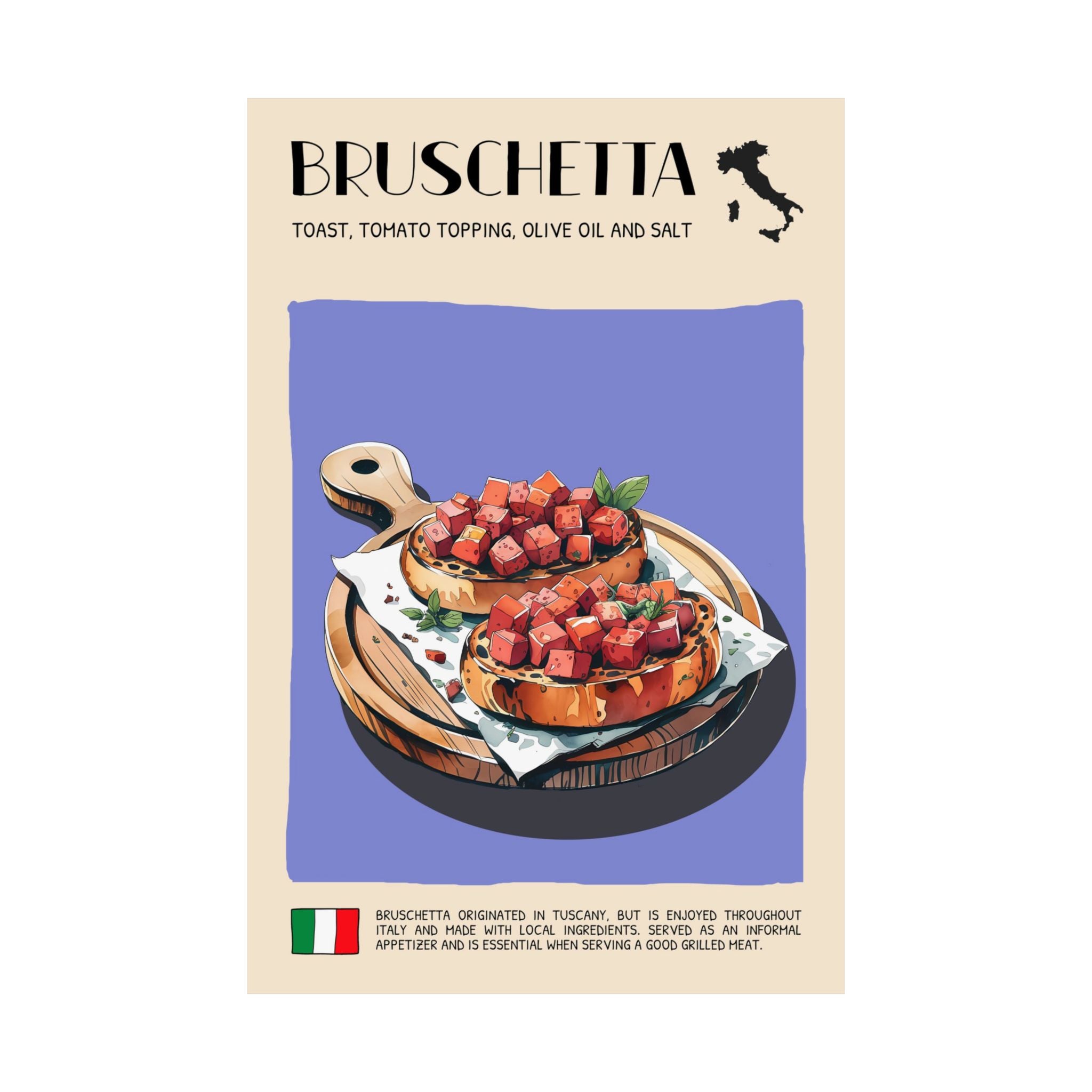 Bruschetta Poster —  Kitchen Art Vertical Matte Print