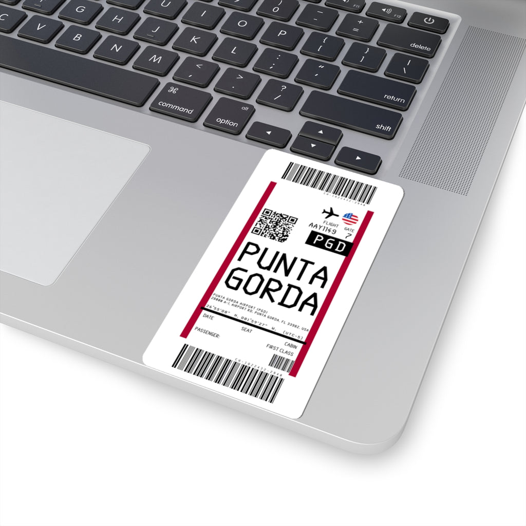 Punta Gorda Airport (PGD) Boarding Pass Sticker — Travel Luggage Decal