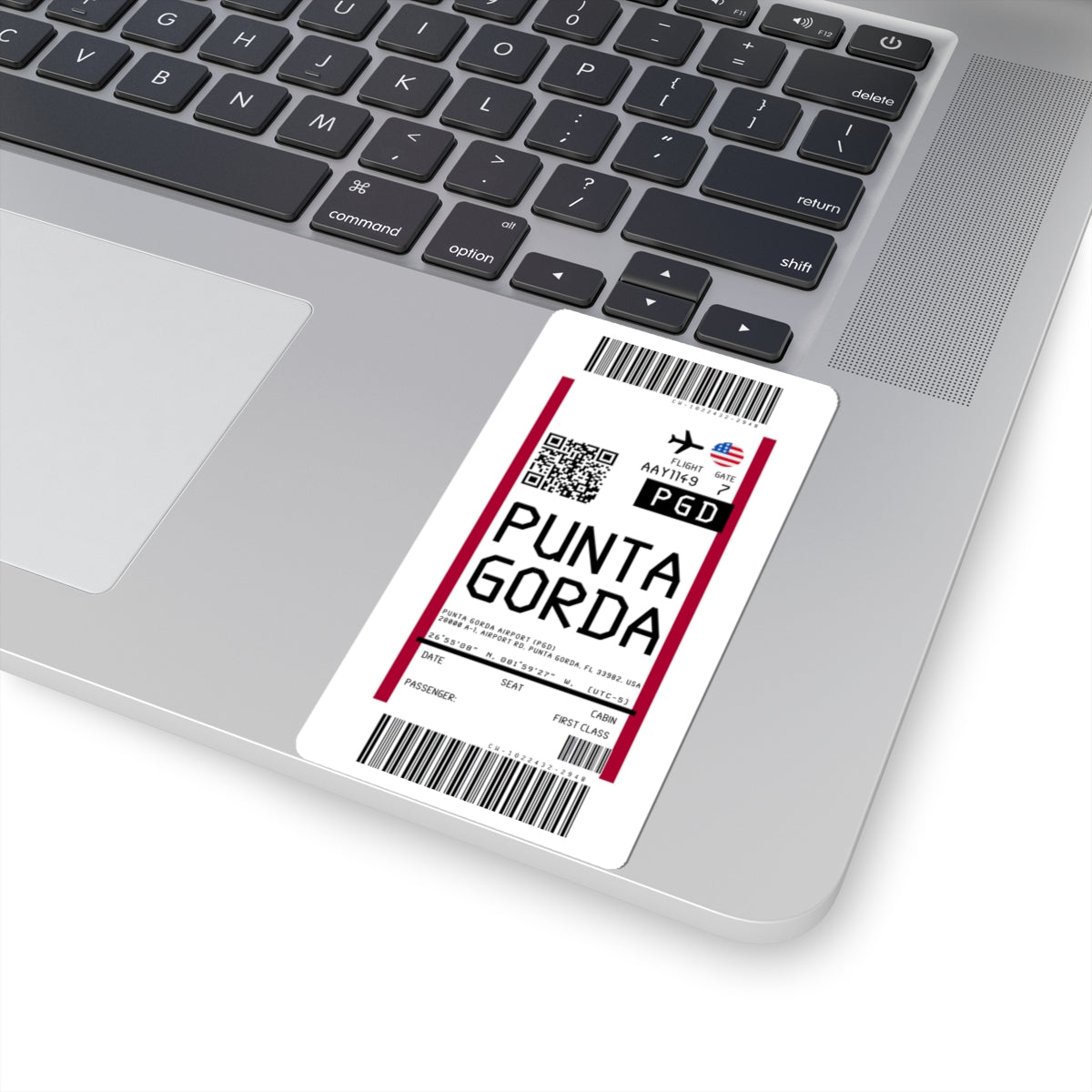 Punta Gorda Airport (PGD) Boarding Pass Sticker — Travel Luggage Decal