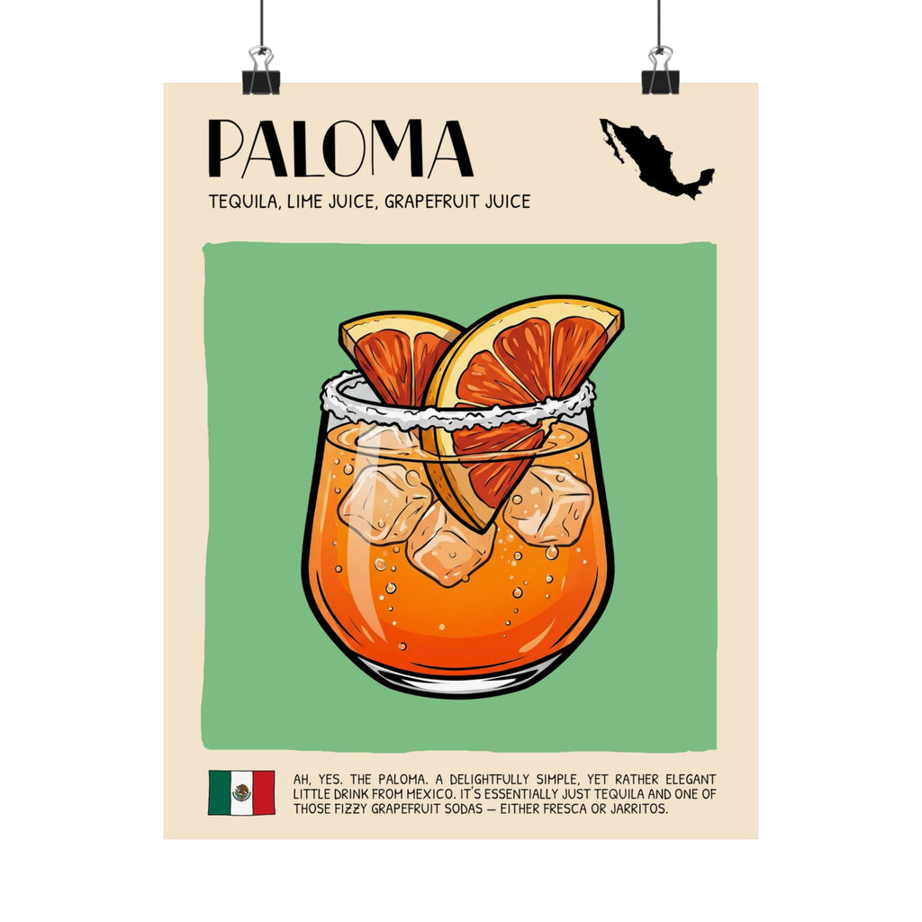 Paloma Poster — Mexican Cocktail Art Print