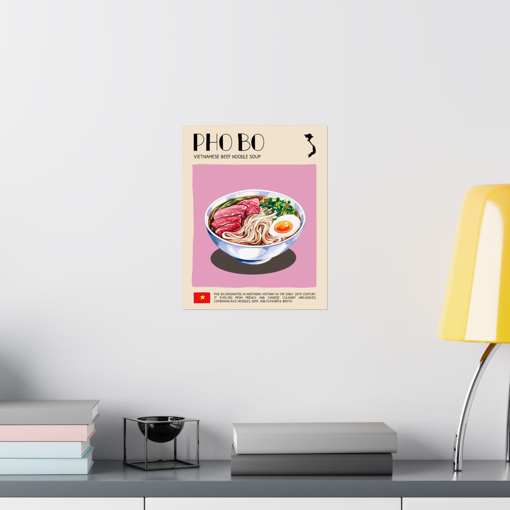 Pho Bo Poster — Matte Vietnamese Street Food Kitchen Art