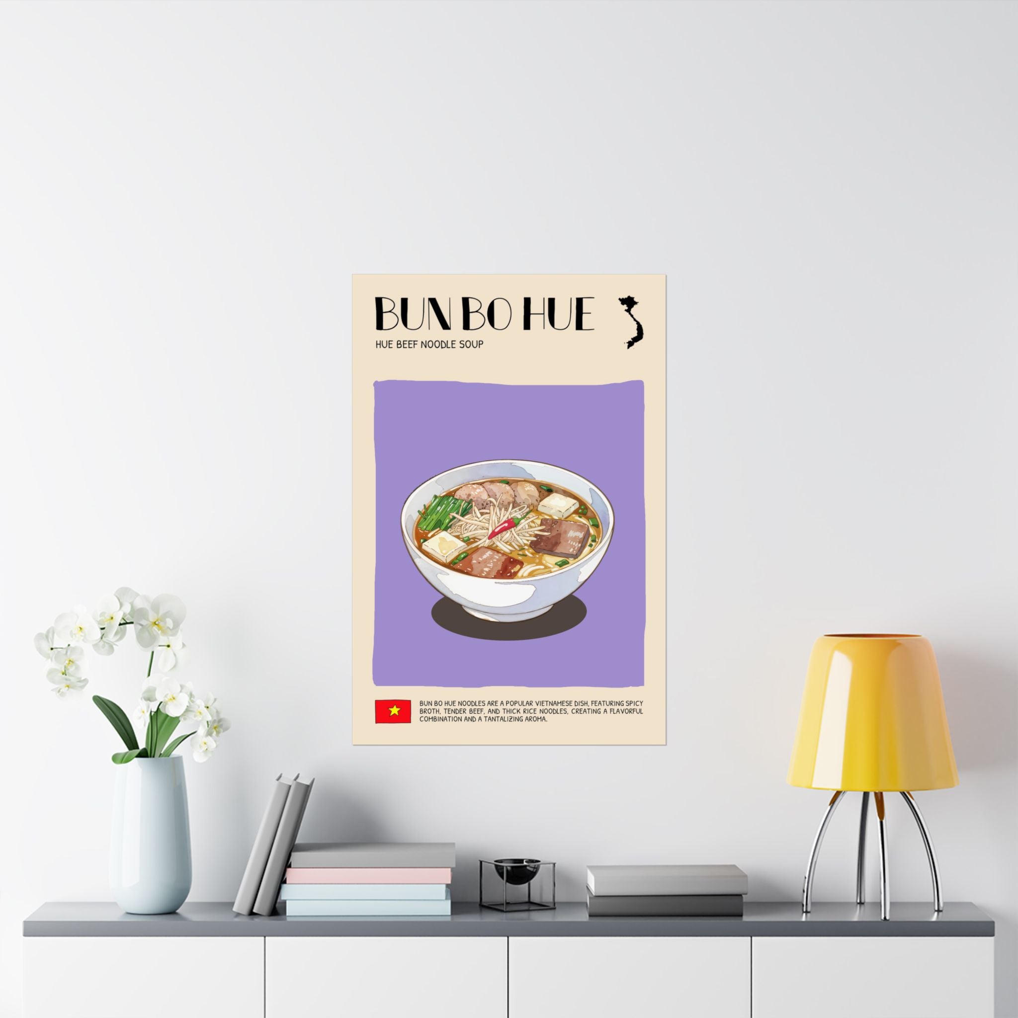 Bun Bo Hue Matte Poster — Vietnamese Food Kitchen Art