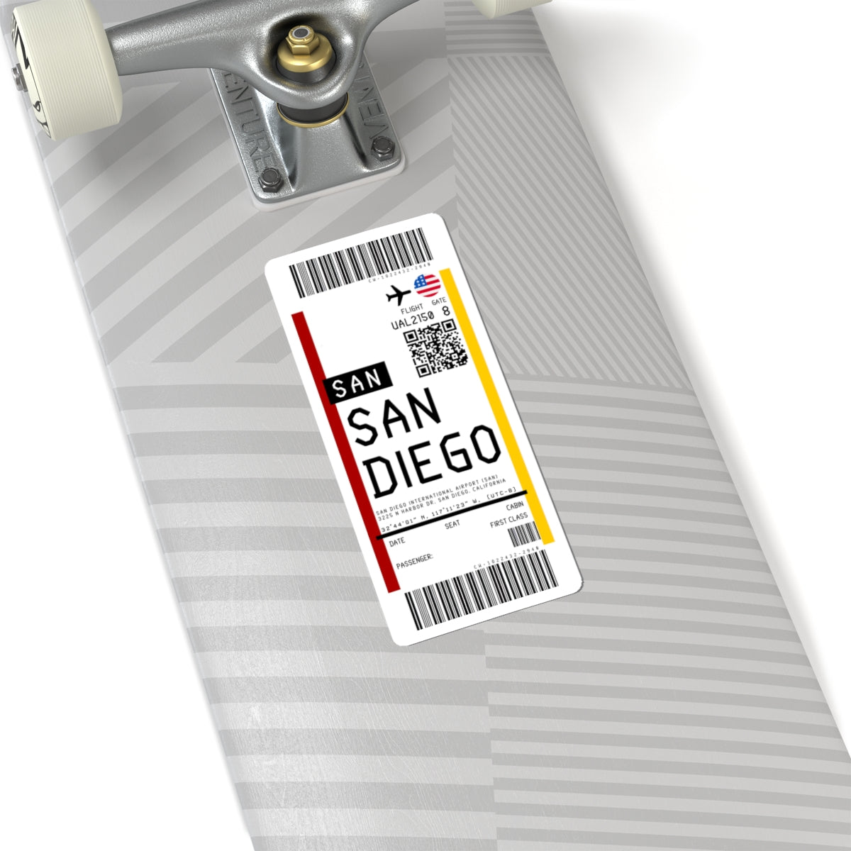 San Diego International Airport (SAN) Boarding Pass Sticker — Travel Luggage Decal