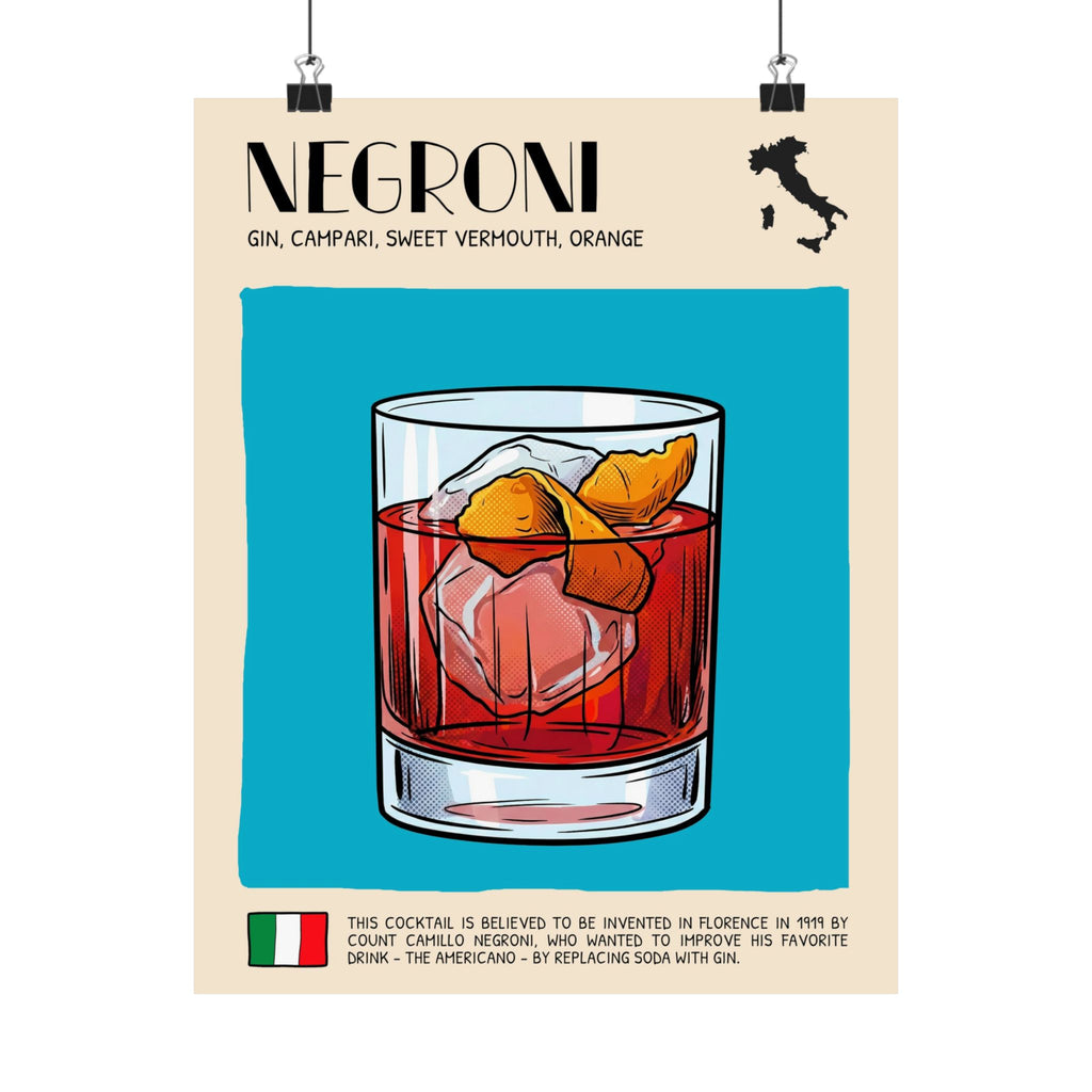Negroni Poster — Italian Cocktail Art Print