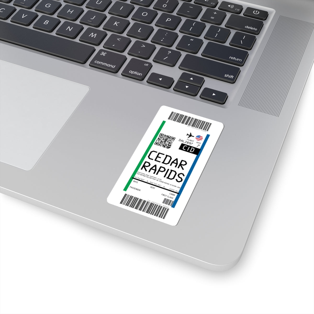Eastern Iowa Airport (CID) Boarding Pass Sticker — Travel Luggage Decal