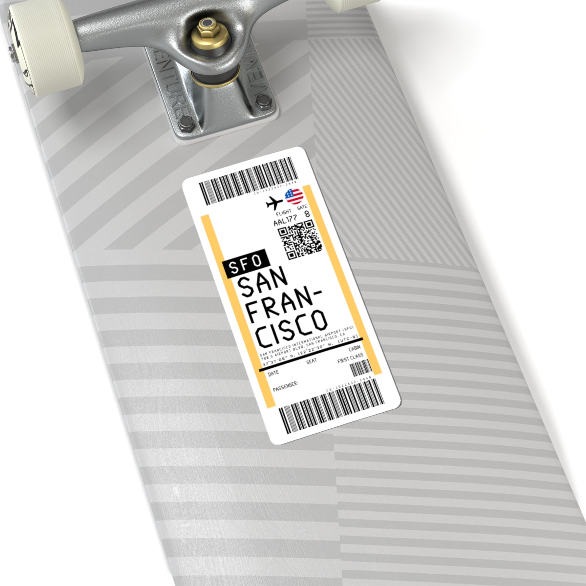San Francisco International Airport (SFO) Boarding Pass Sticker — Travel Luggage Decal