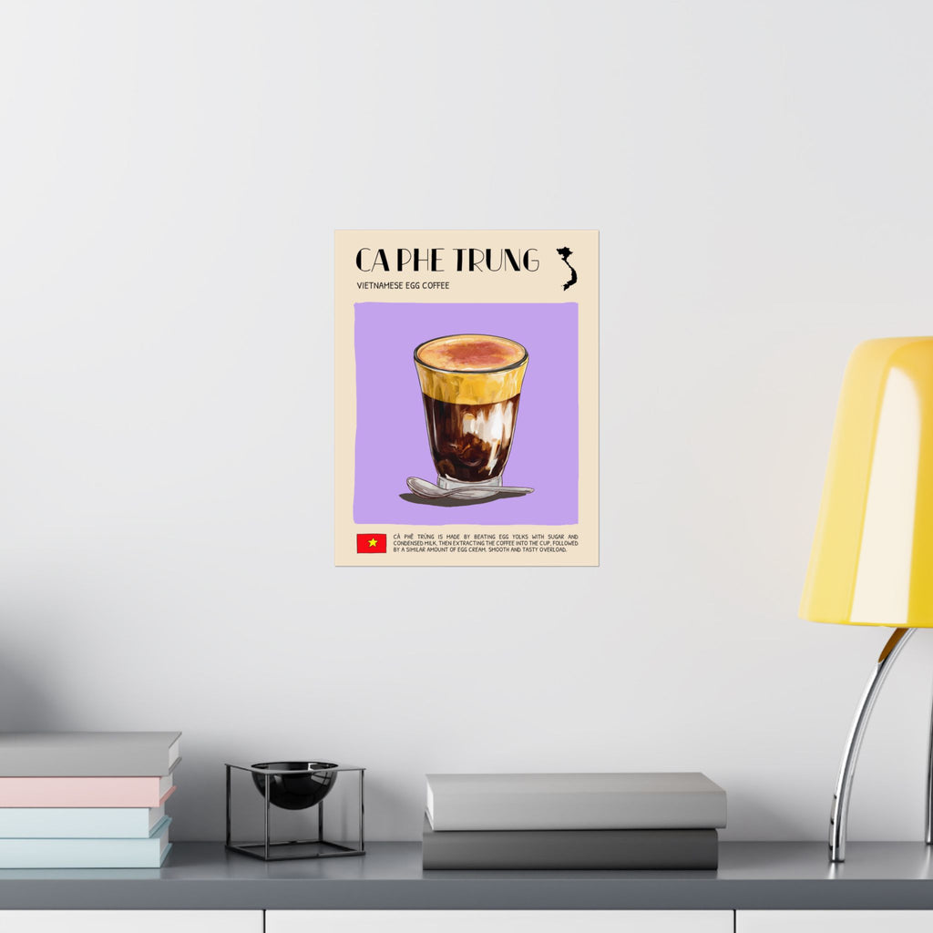 Ca Phe Trung Matte Poster — Vietnamese Food Kitchen Art