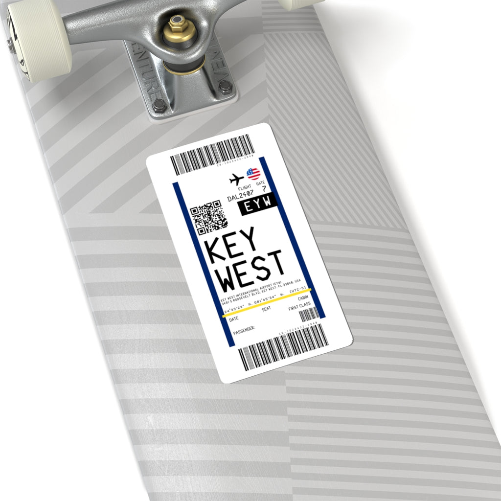 Key West International Airport (EYW) Boarding Pass Sticker — Travel Luggage Decal