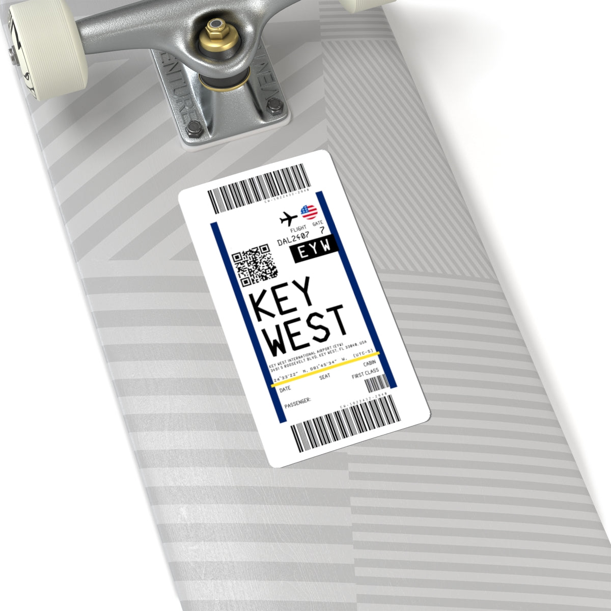 Key West International Airport (EYW) Boarding Pass Sticker — Travel Luggage Decal