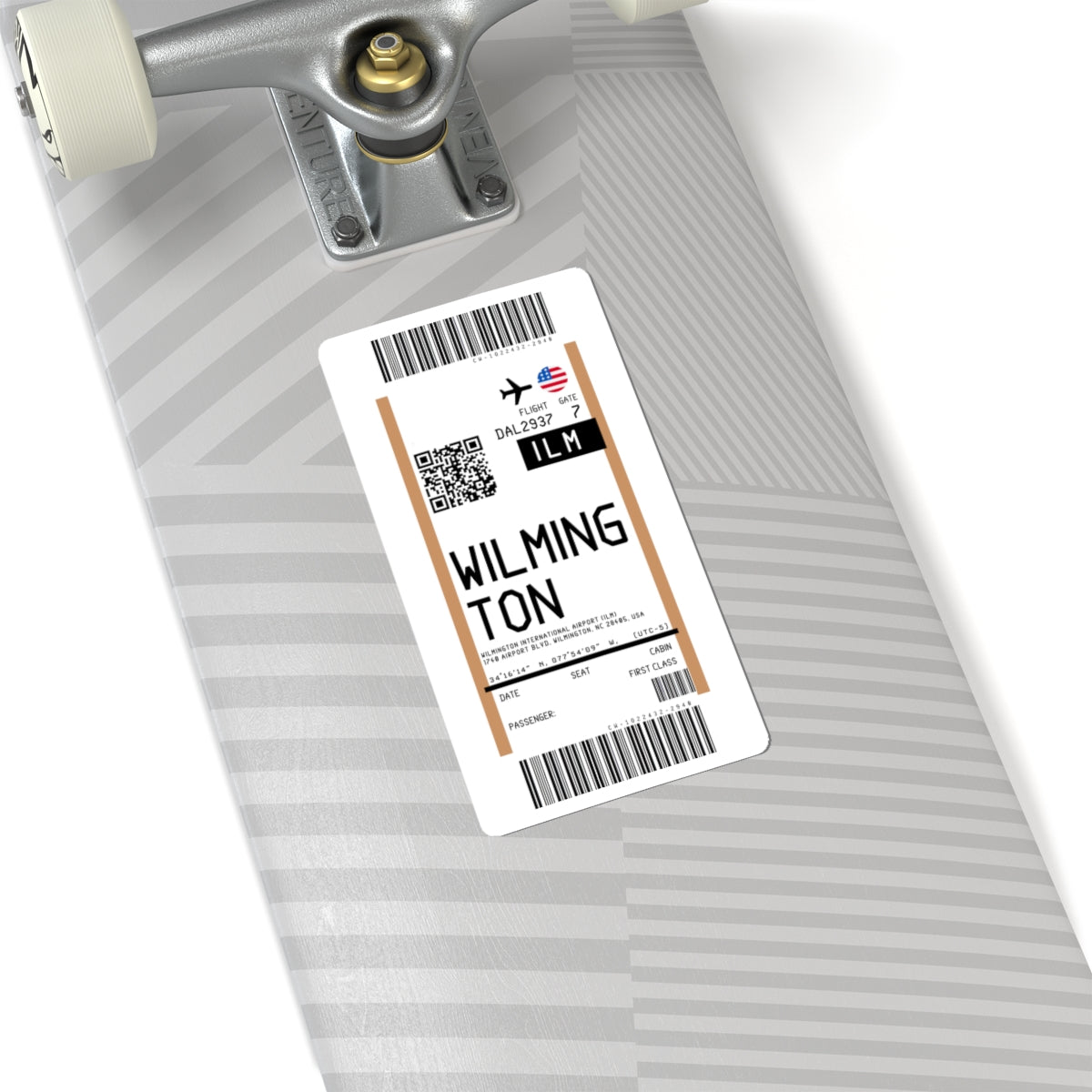 Wilmington International Airport (ILM) Boarding Pass Sticker — Travel Luggage Decal