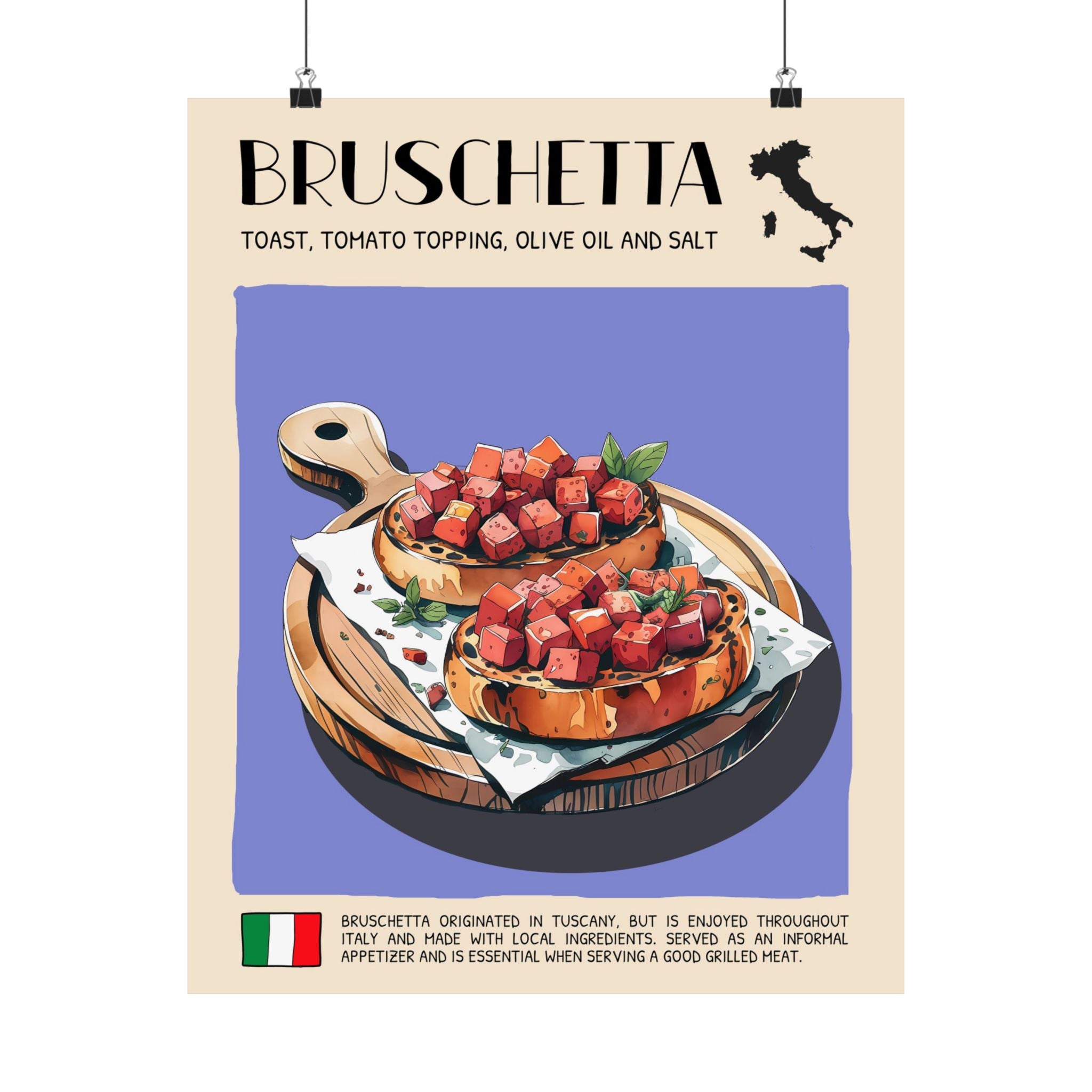 Bruschetta Poster —  Kitchen Art Vertical Matte Print