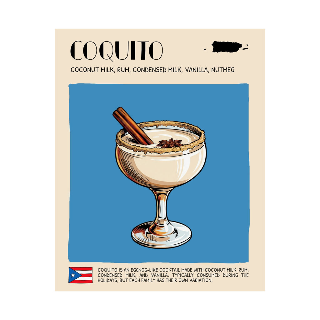 Coquito Poster — Puerto Rican Cocktail Art Print