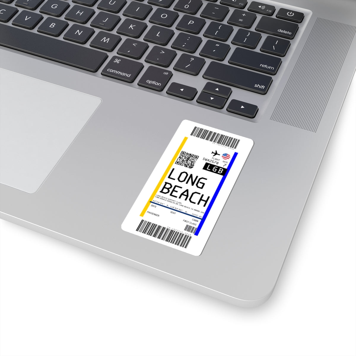 Long Beach Airport (LGB) Boarding Pass Sticker — Travel Luggage Decal