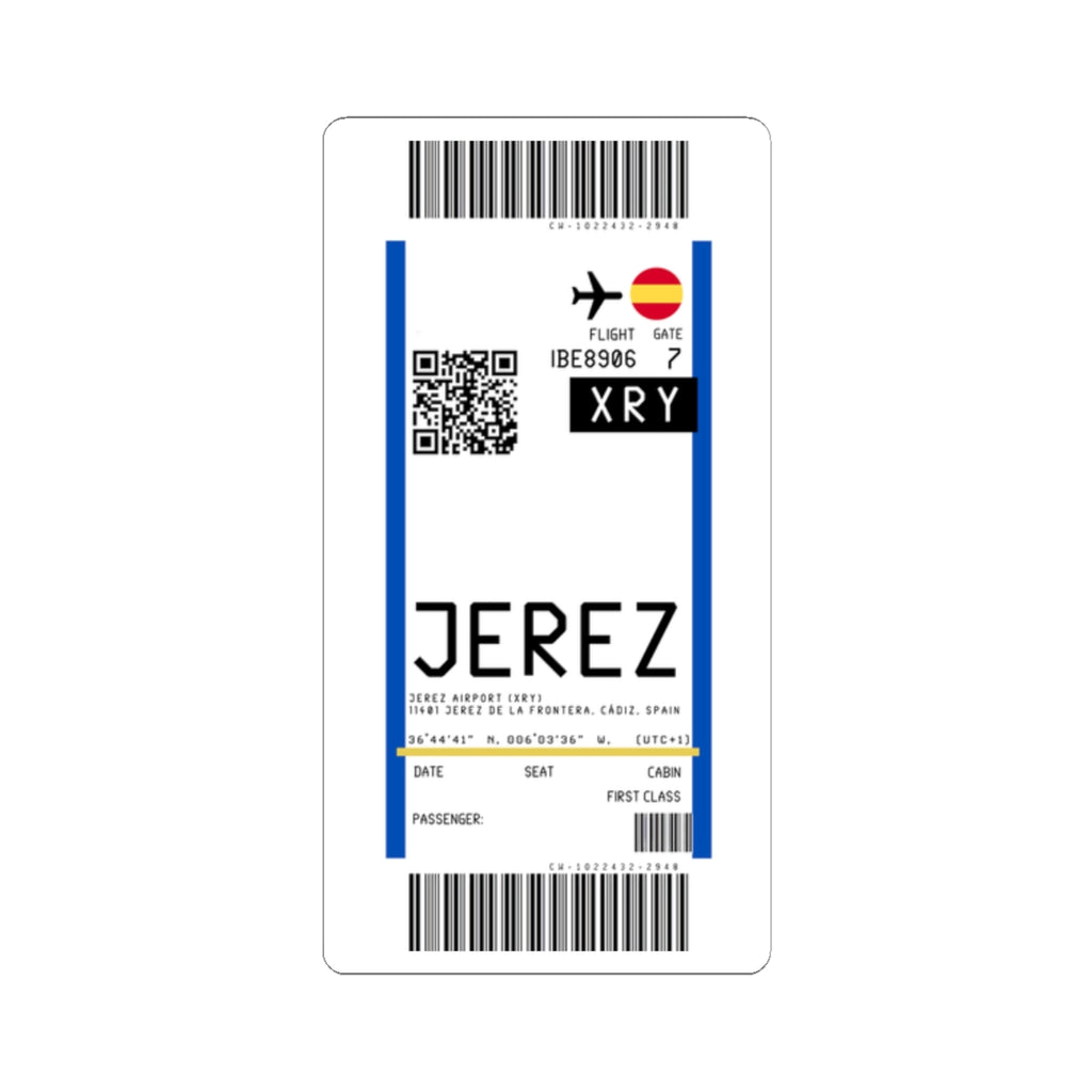 Jerez Airport (XRY) Boarding Pass Sticker — Travel Luggage Decal