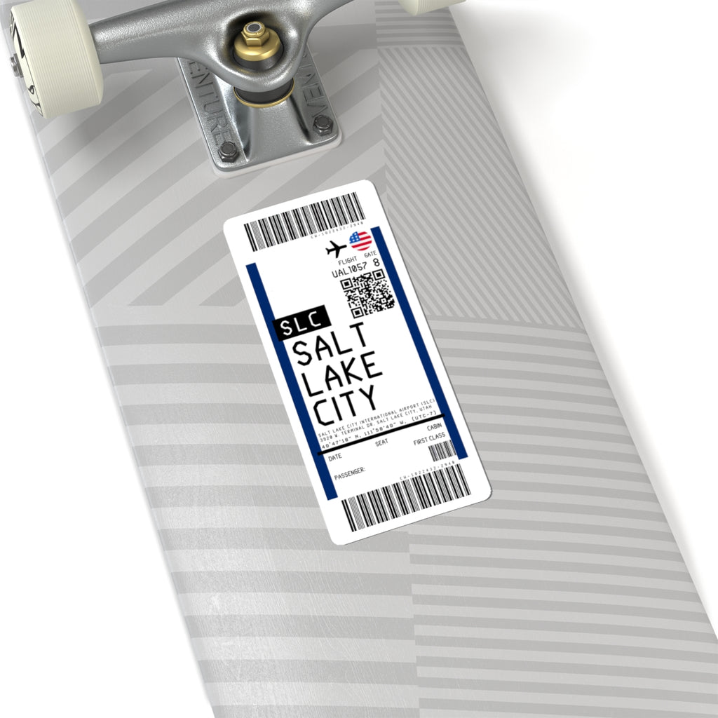 Salt Lake City International Airport (SLC) Boarding Pass Sticker — Travel Luggage Decal