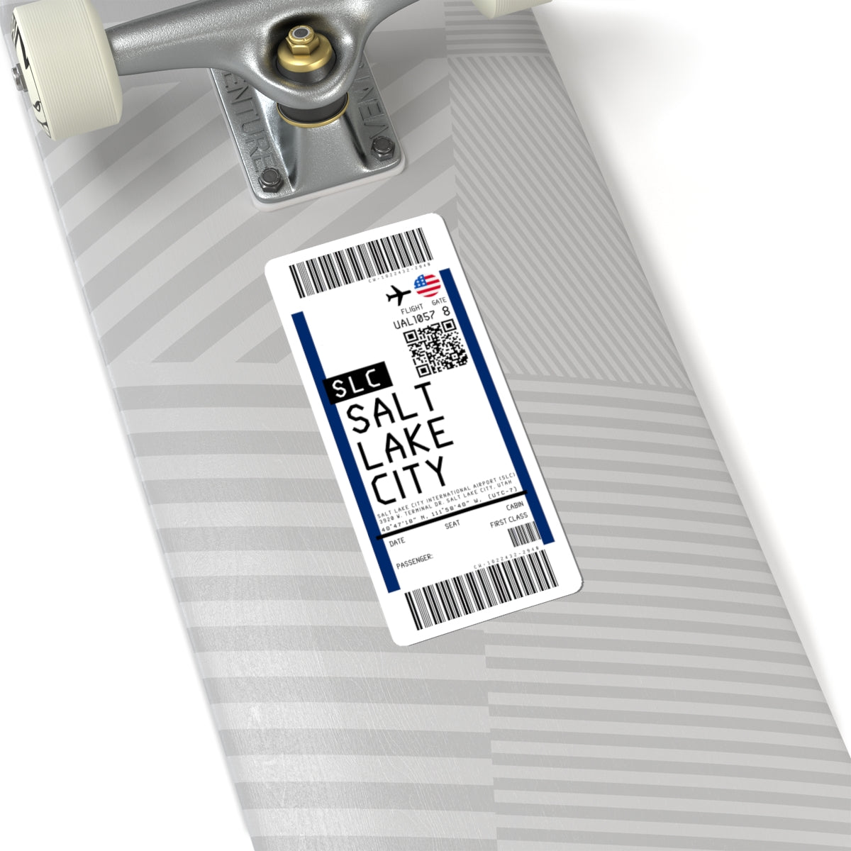 Salt Lake City International Airport (SLC) Boarding Pass Sticker — Travel Luggage Decal