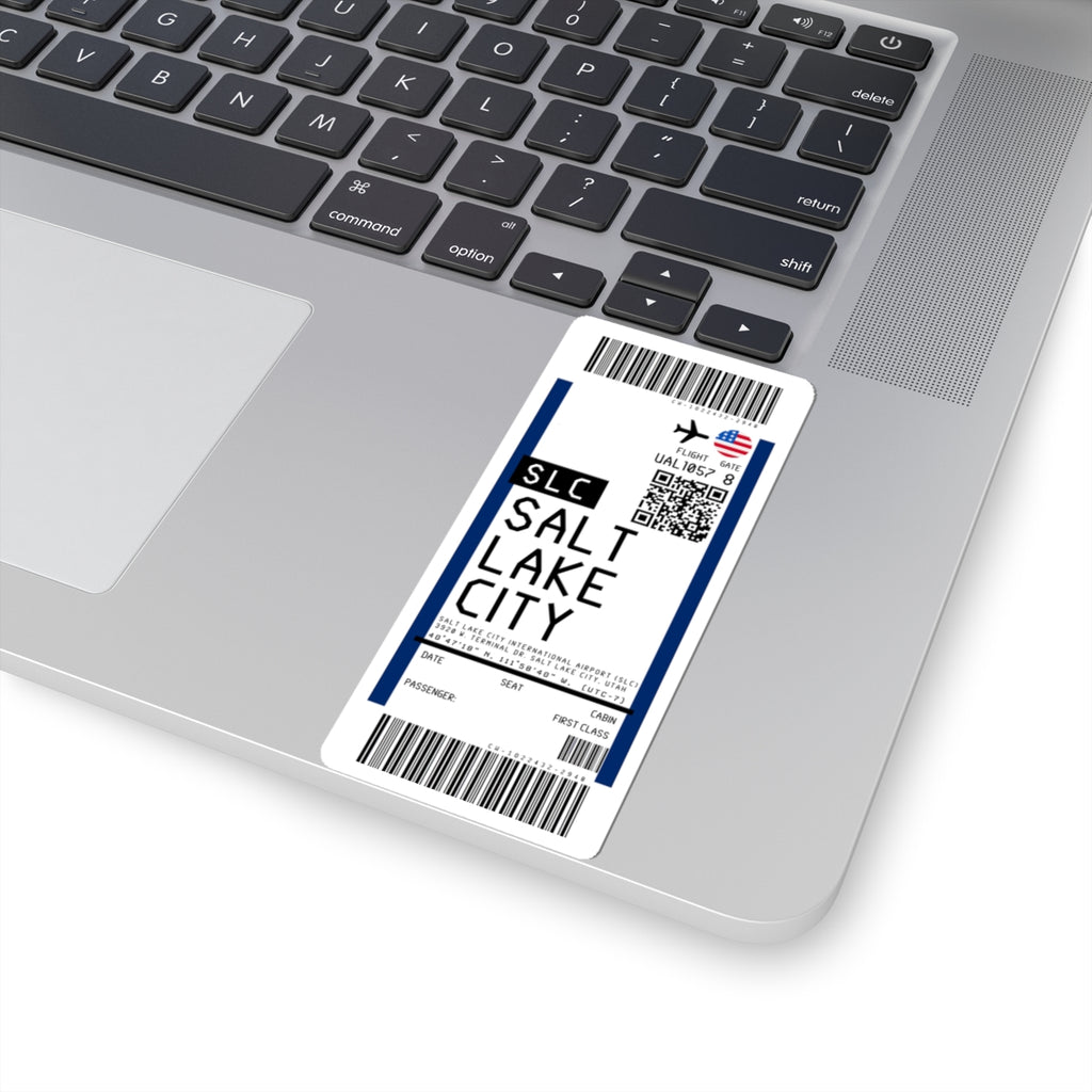 Salt Lake City International Airport (SLC) Boarding Pass Sticker — Travel Luggage Decal