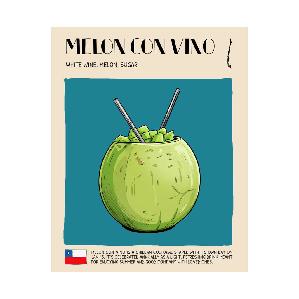 Melon con Vino Poster — Chilean Cocktail Art Print