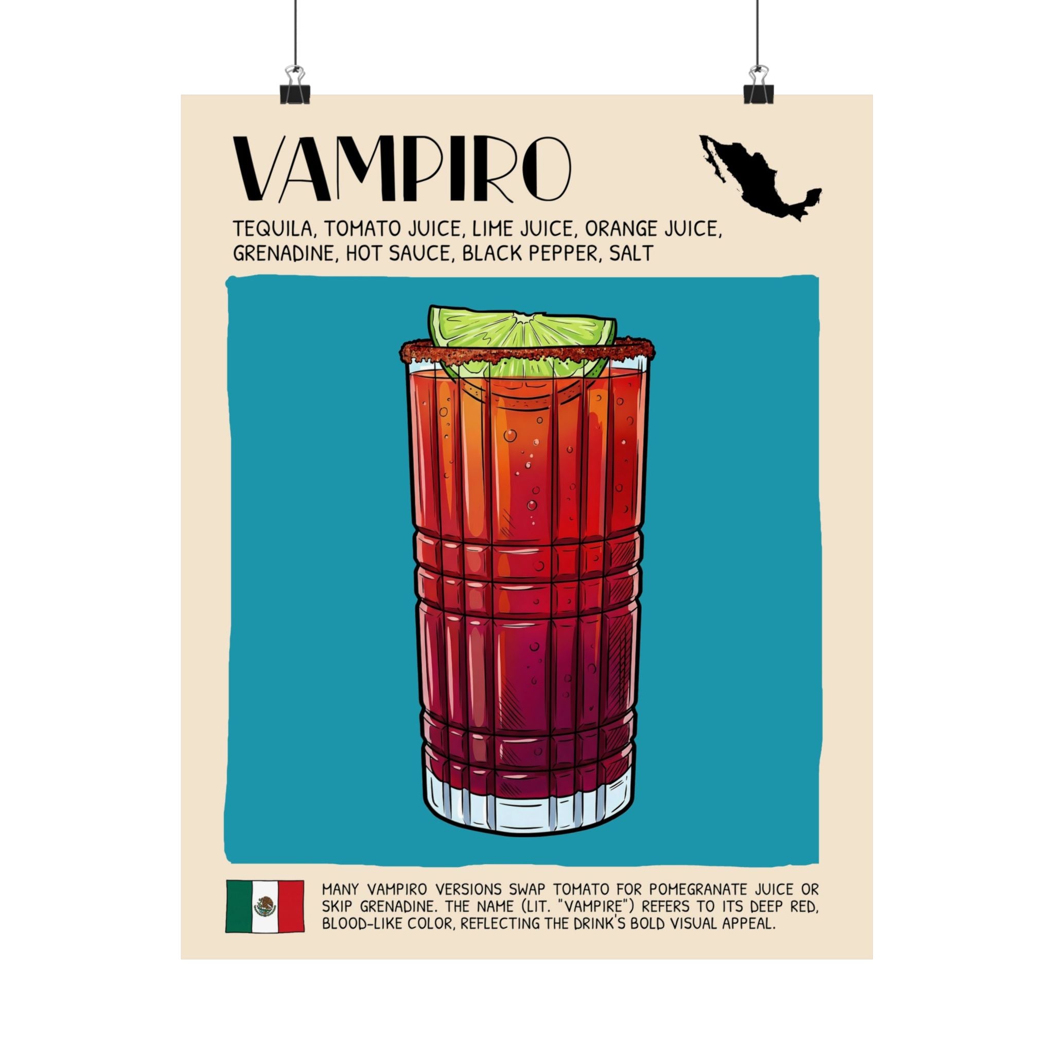 Vampiro Poster — Mexican Cocktail Art Print