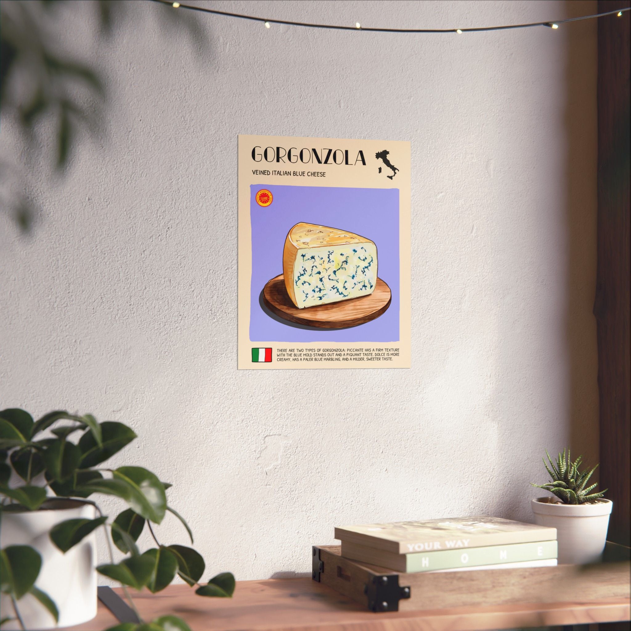 Gorgonzola Cheese Poster — Kitchen Art Vertical Matte Print