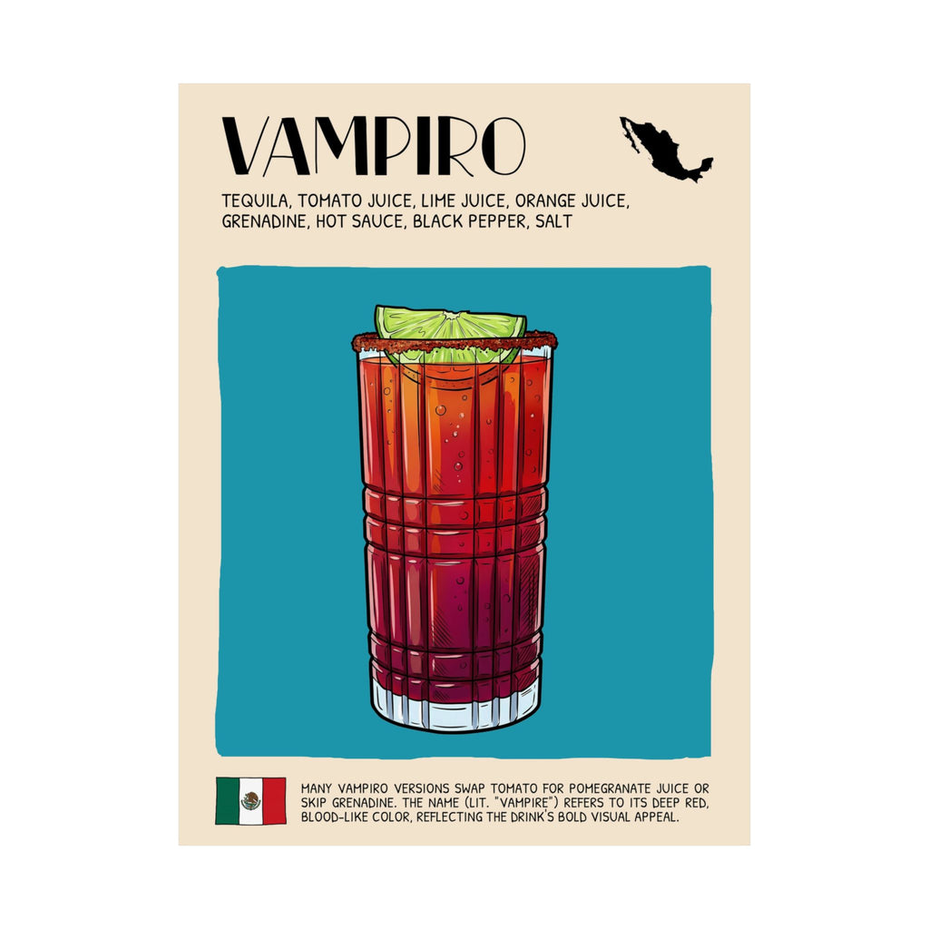 Vampiro Poster — Mexican Cocktail Art Print