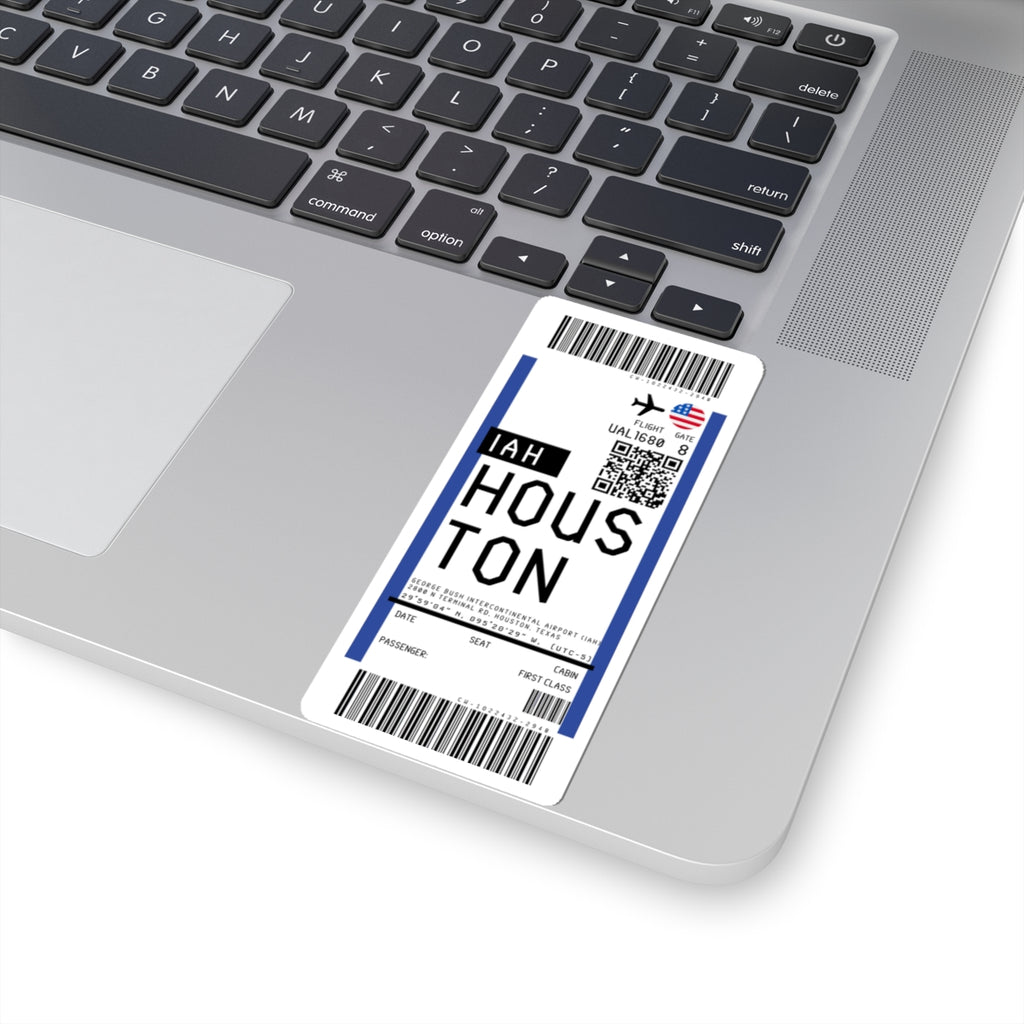 George Bush Intercontinental Airport (IAH) Boarding Pass Sticker — Travel Luggage Decal