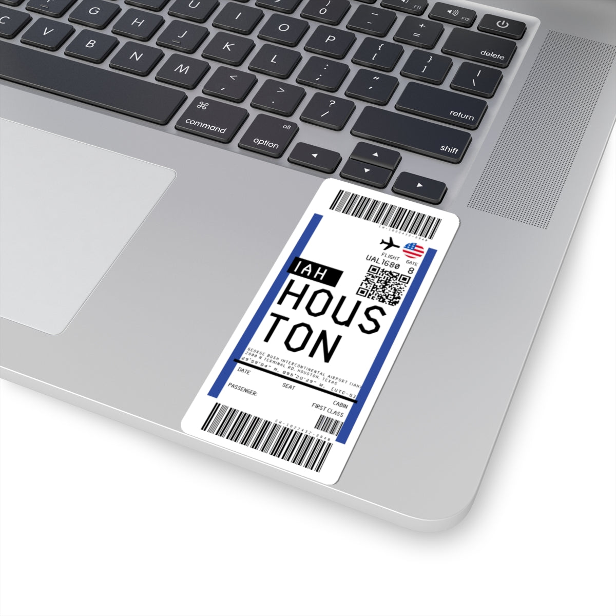 George Bush Intercontinental Airport (IAH) Boarding Pass Sticker — Travel Luggage Decal