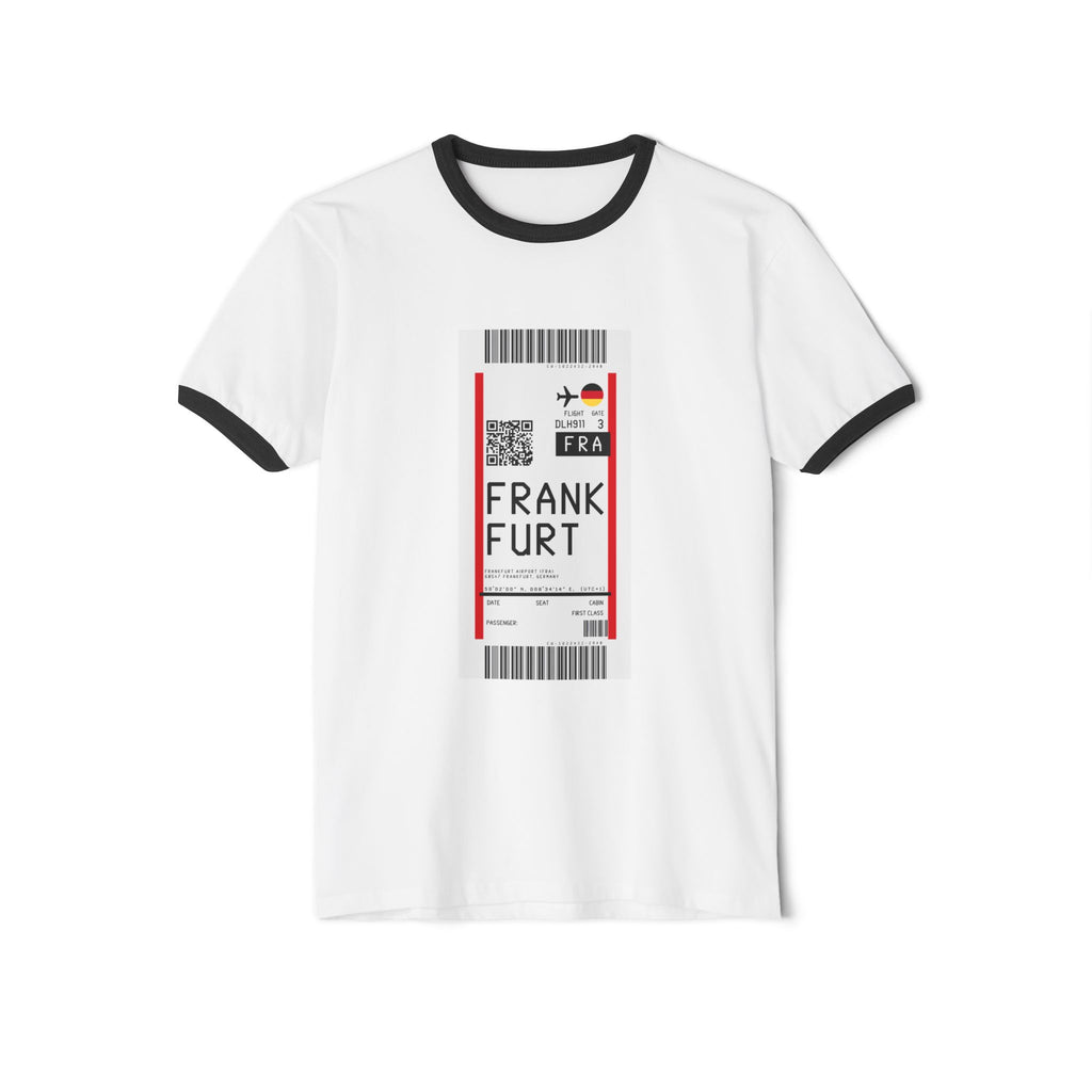 Frankfurt Boarding Pass Ringer T-Shirt